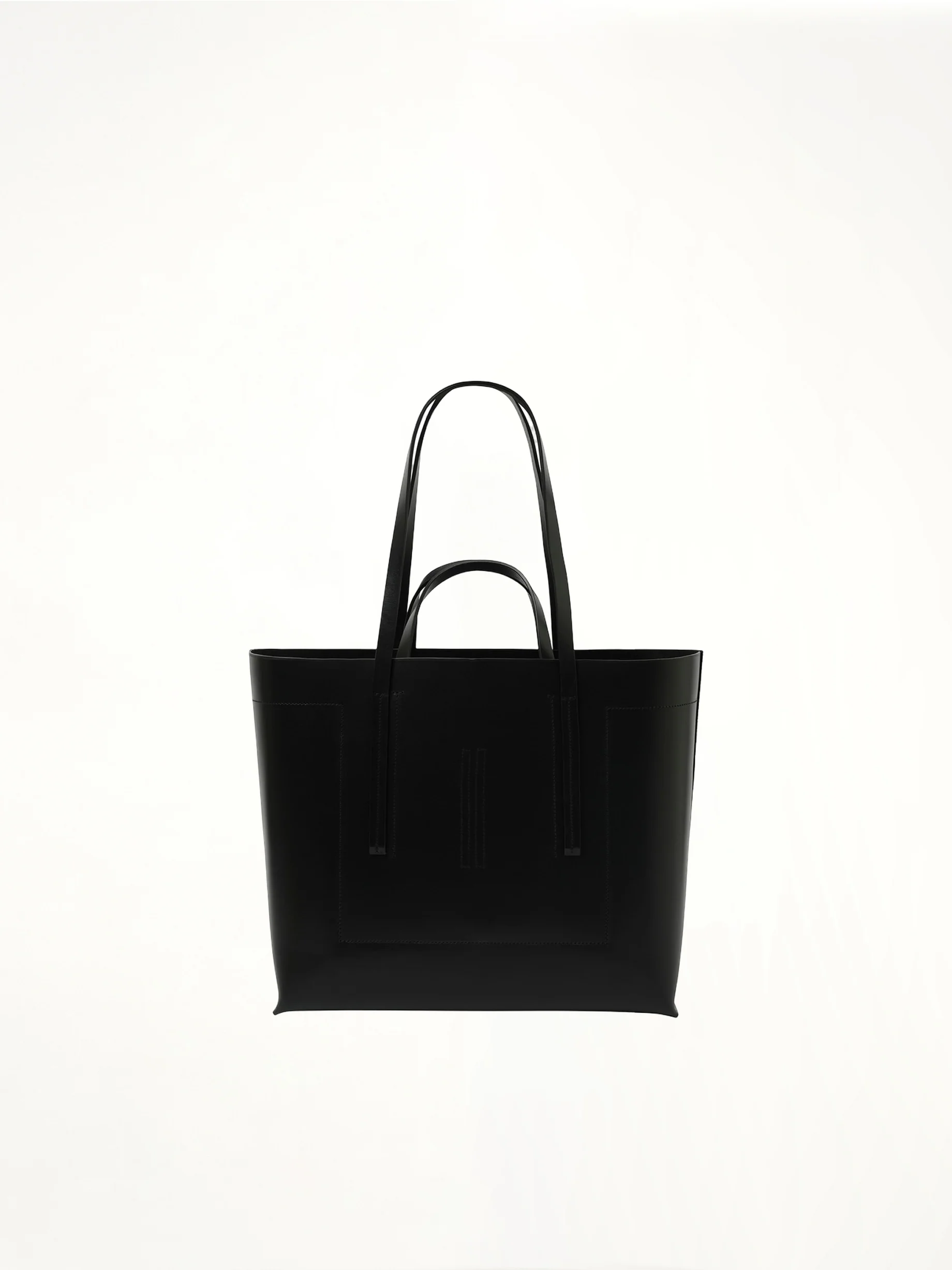 Leather Shopper Bag in Black - Image 6