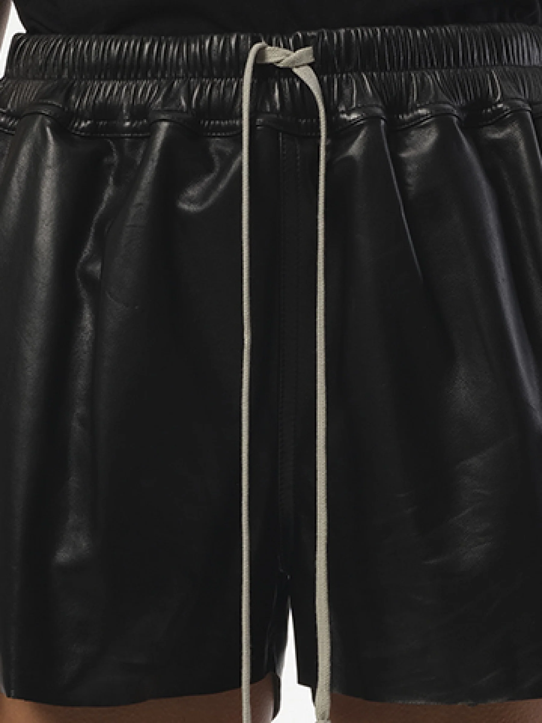 Leather Short Boxers in Black - Image 3
