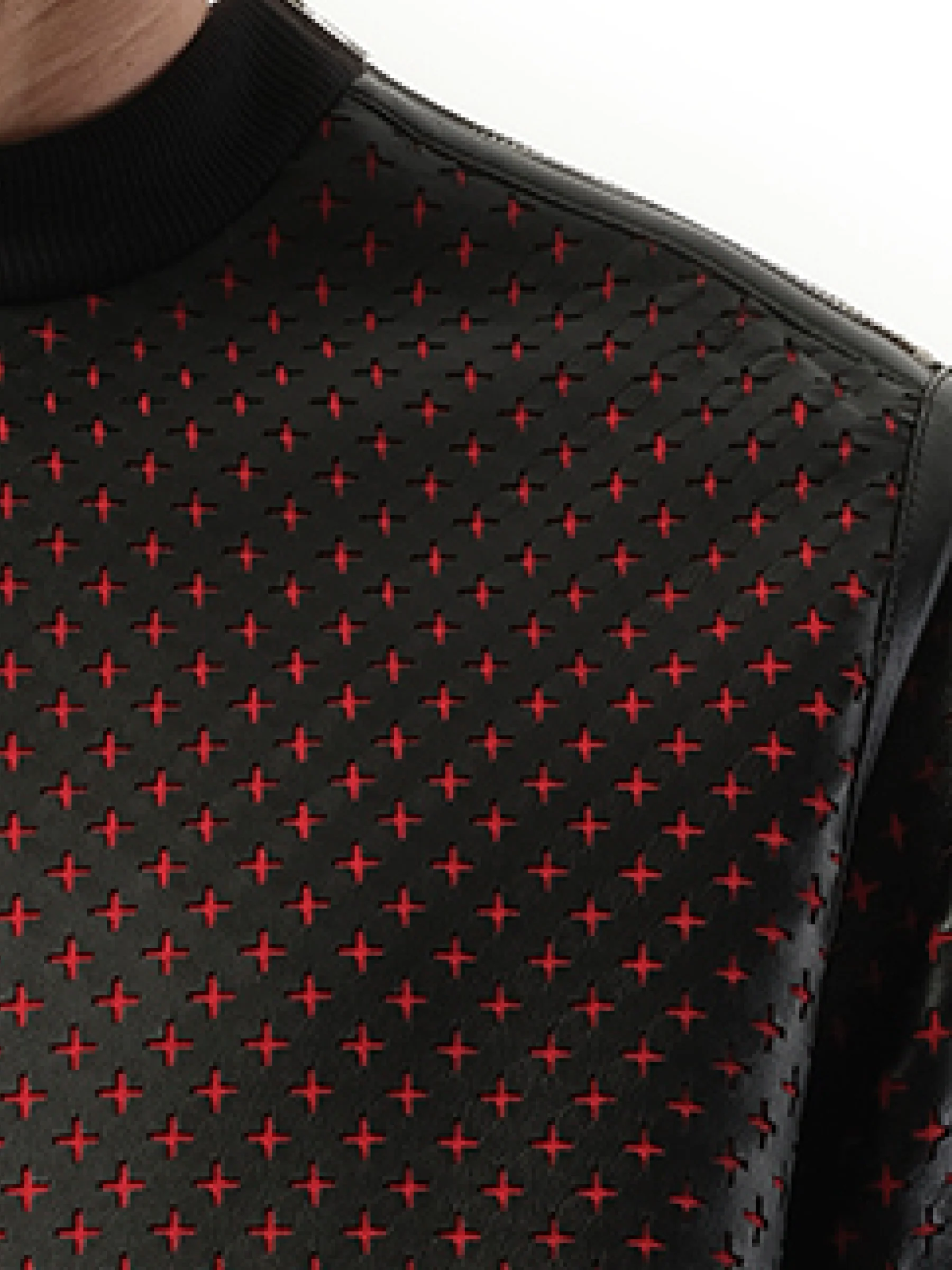 Leather Sweatshirt in Black - Image 2