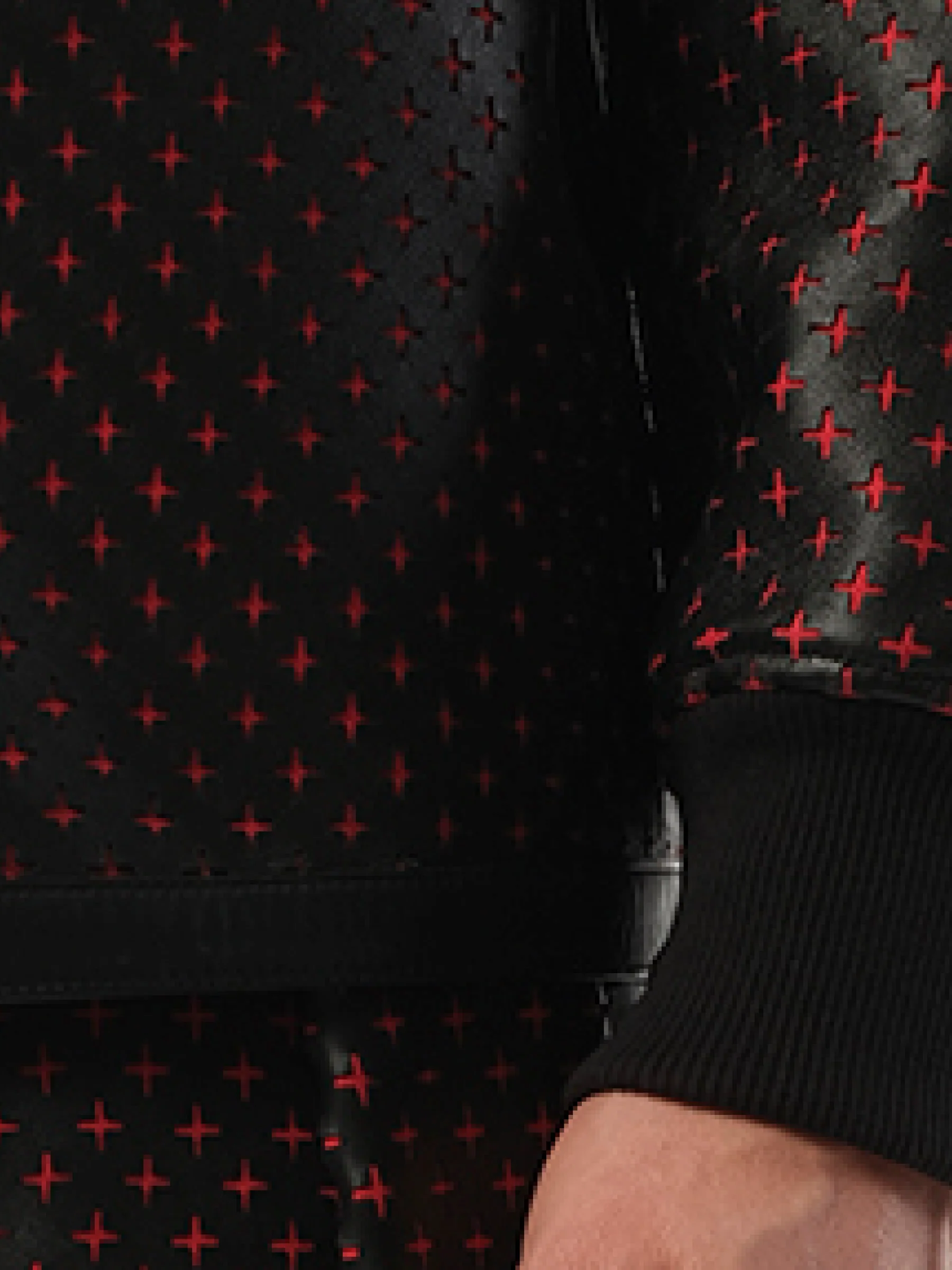 Leather Sweatshirt in Black - Image 3