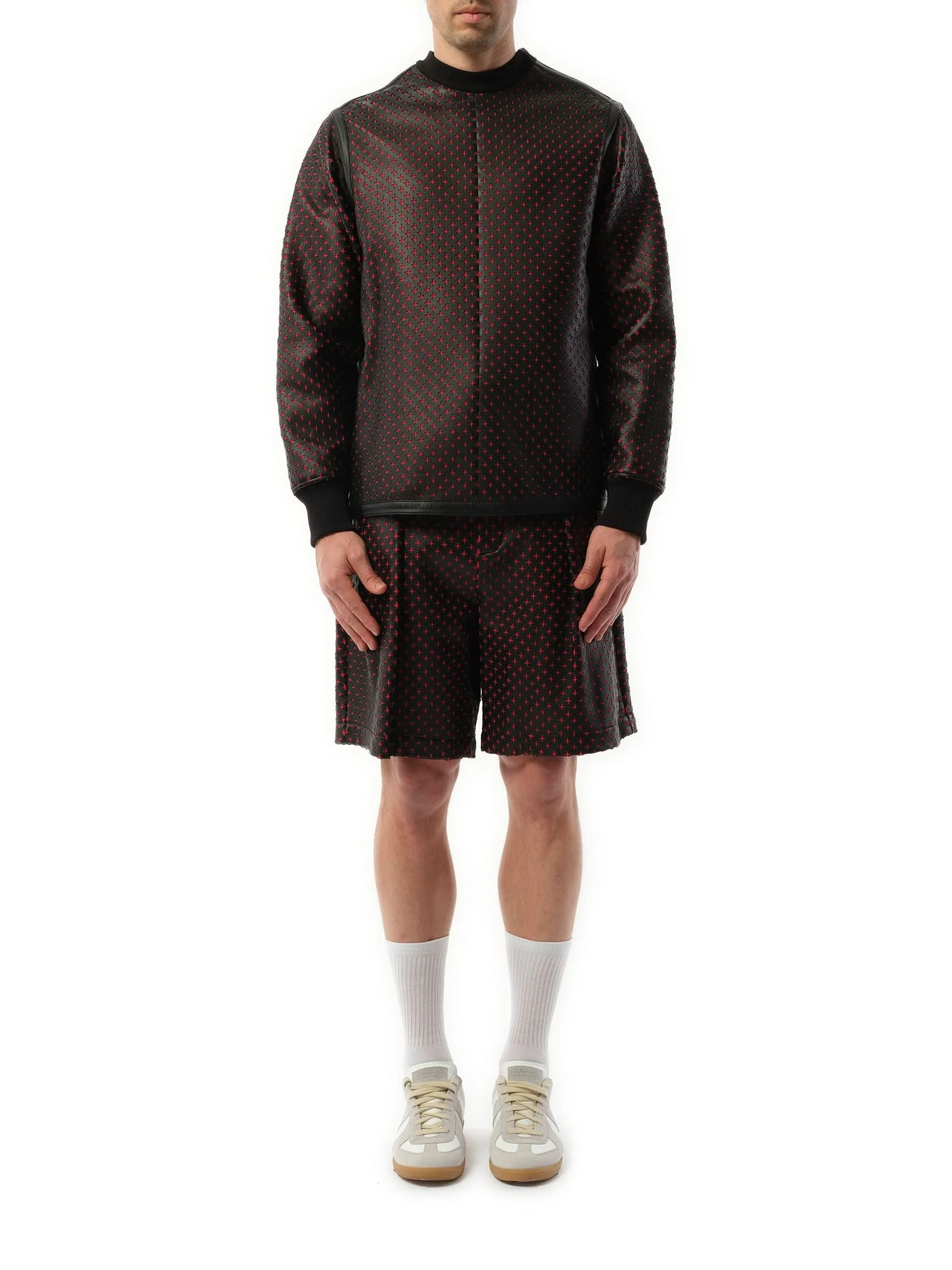 Leather Sweatshirt in Black - Image 4