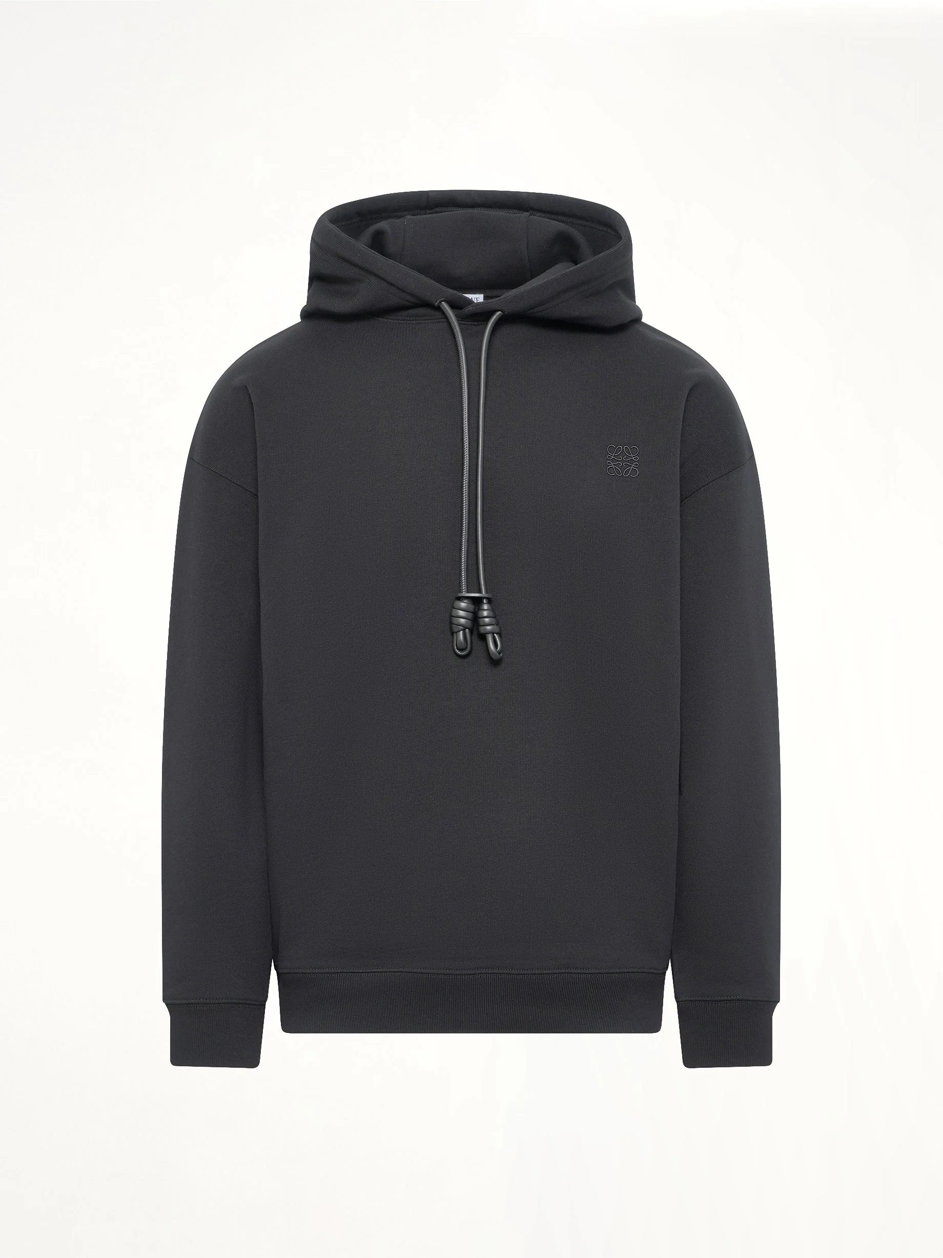 Leather Tassle Hoodie in Black - Image 2