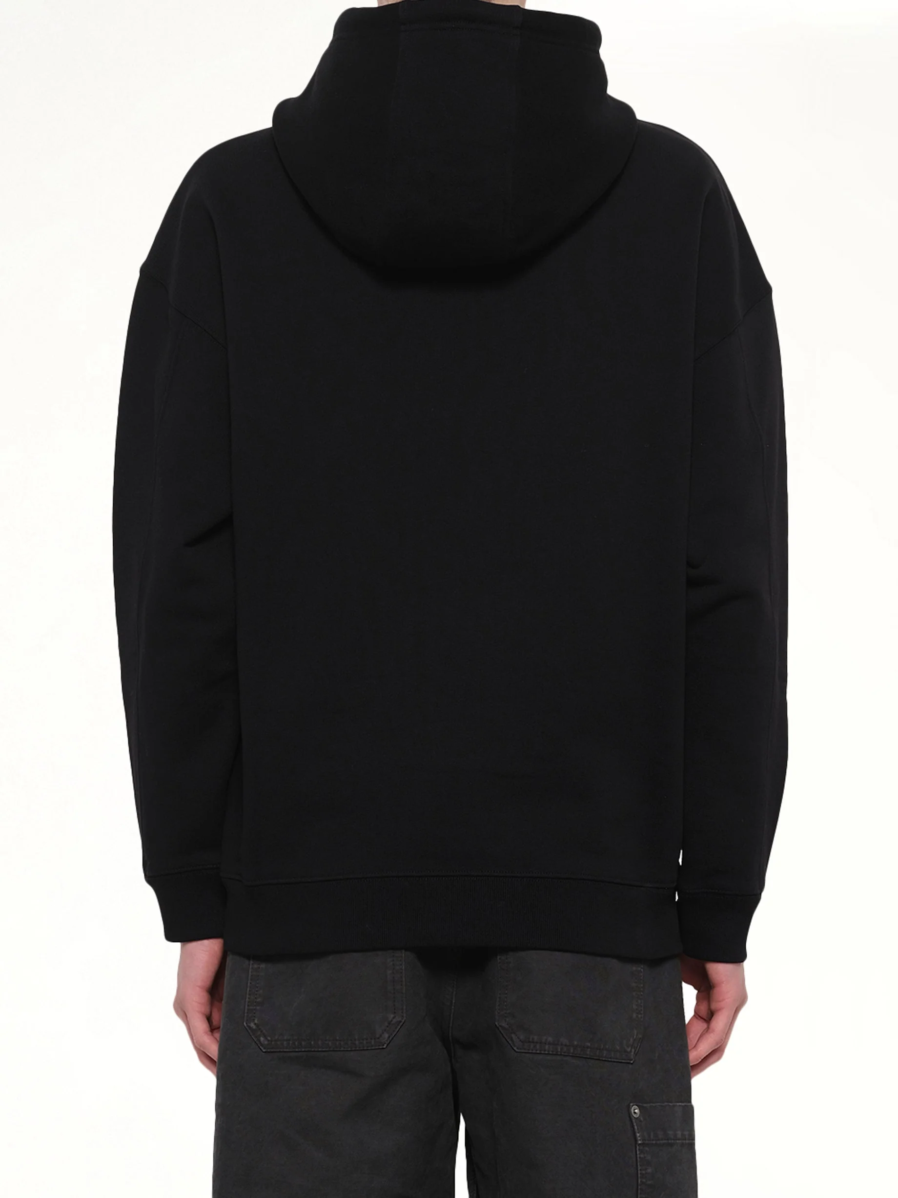 Leather Tassle Hoodie in Black - Image 5