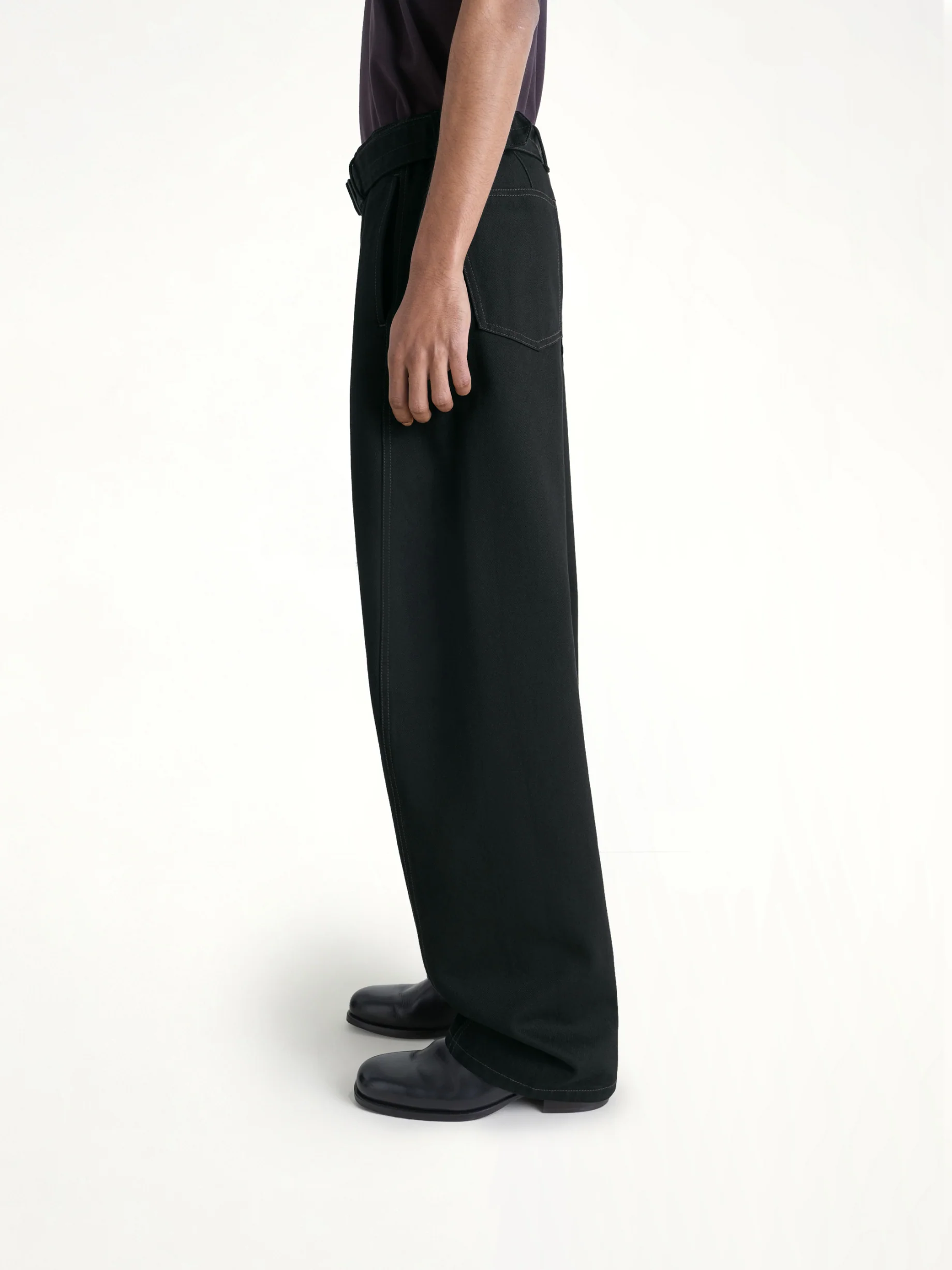 Twisted Belted Pants in Black - Image 3