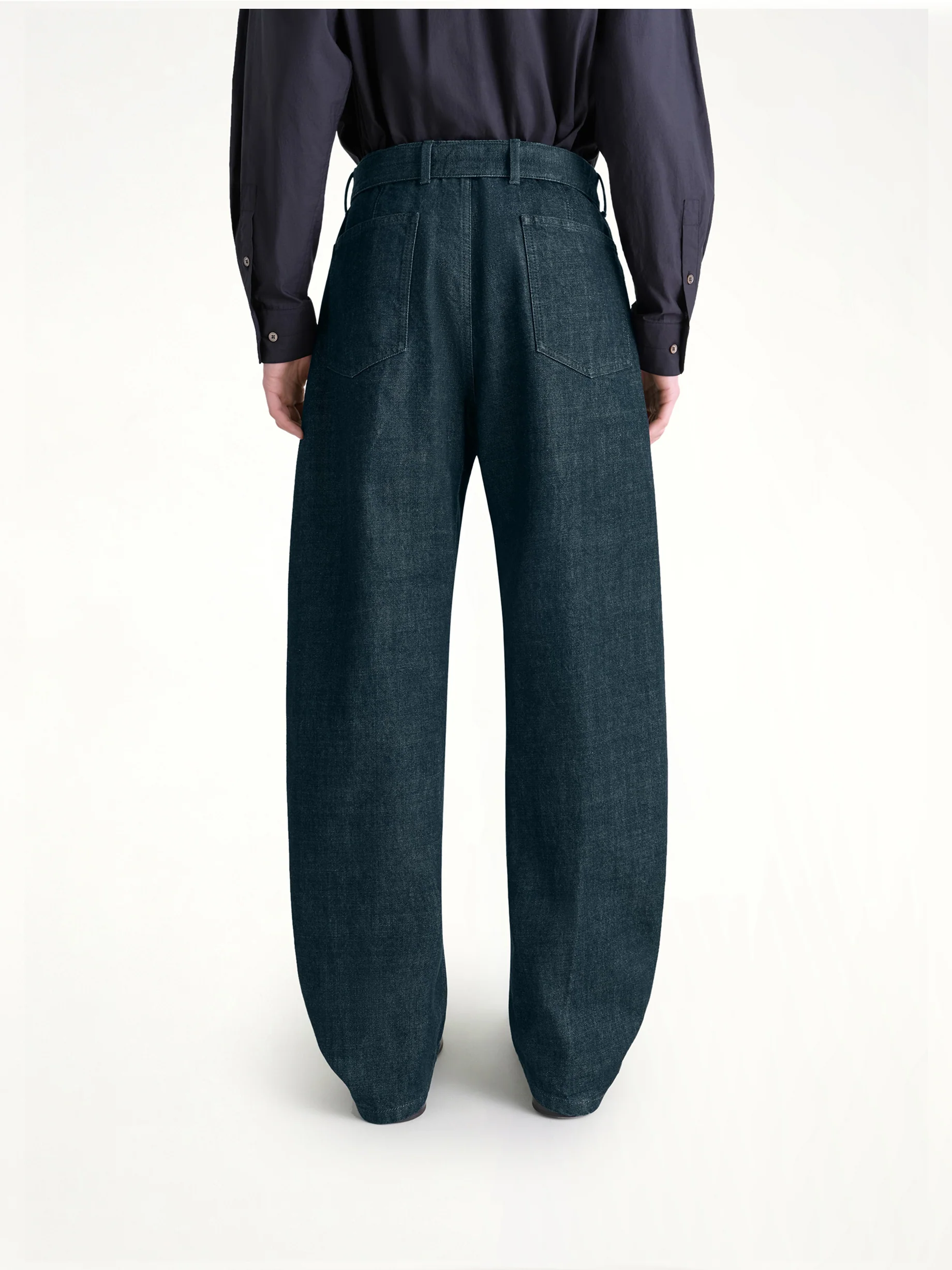 Twisted Belted Pants in Denim Indigo - Image 5