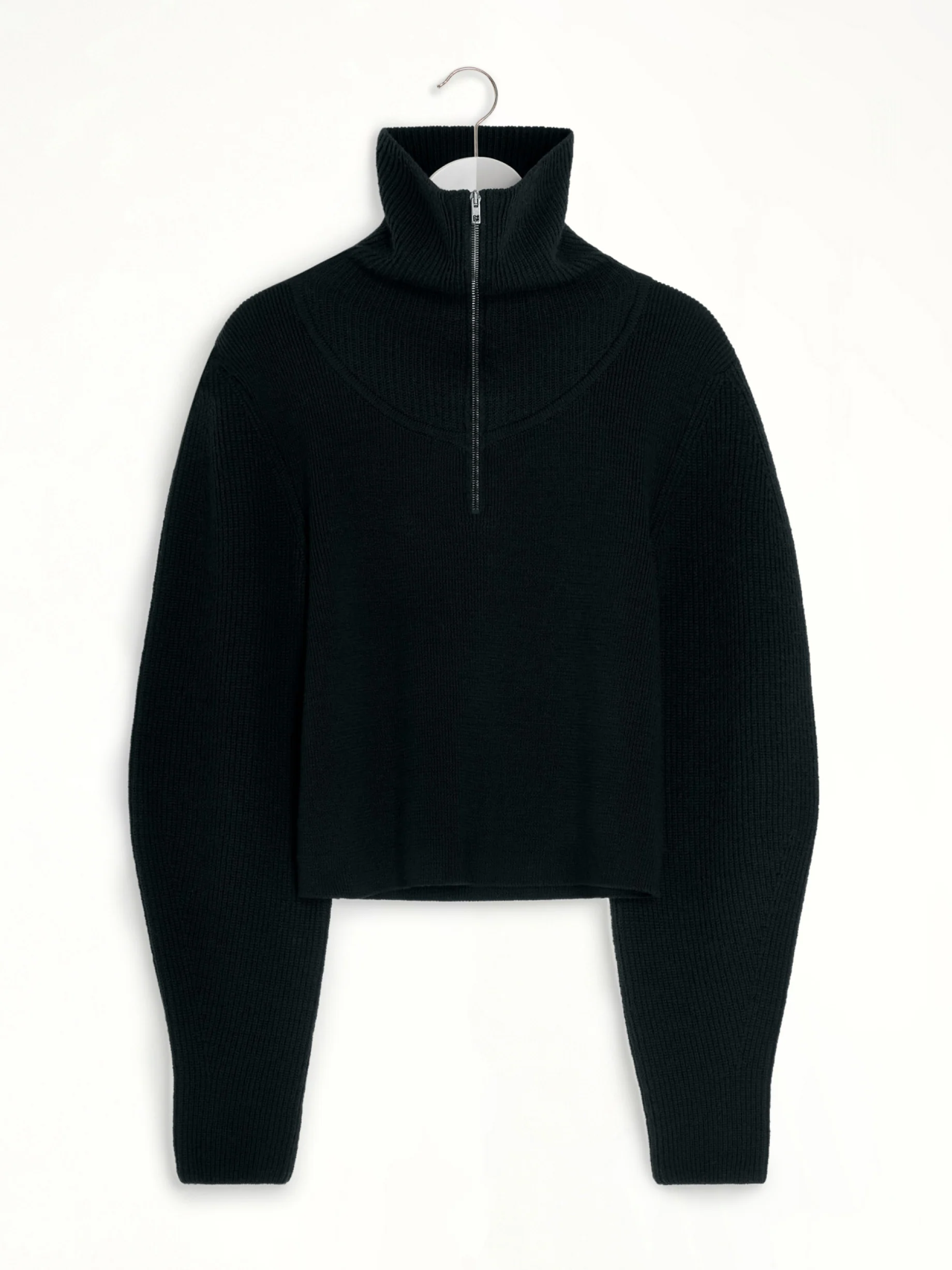 Zipped Sweater in Black - Image 2
