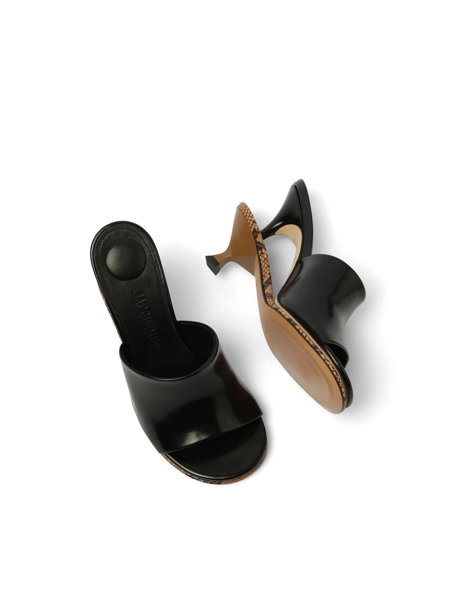 Les Doubles Mules in Black/Light Brown - Image 4