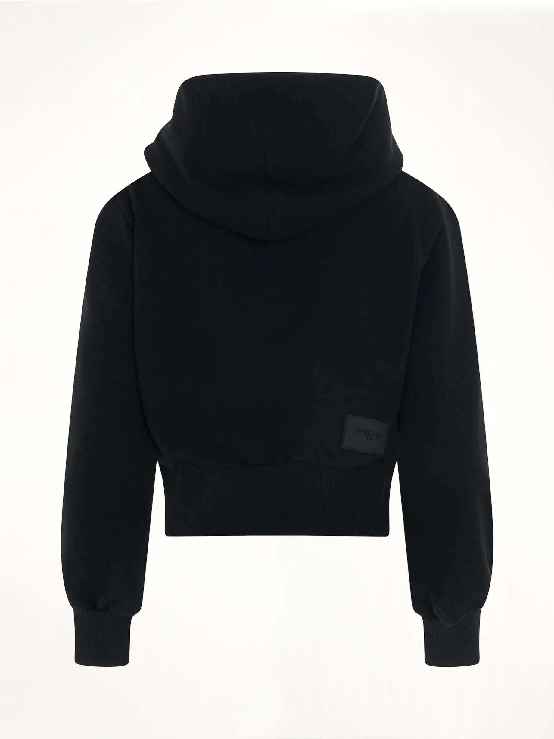 Lettering Symbol Crop Hoodie in Black - Image 4