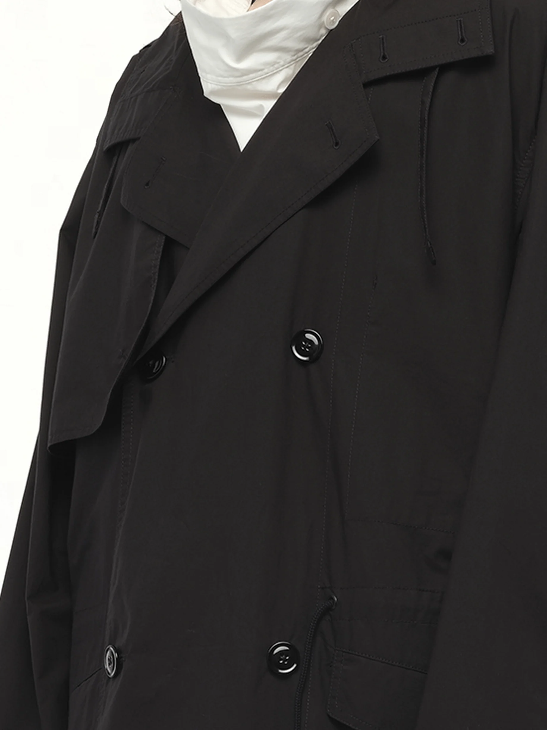 Light Hooded Trench in Black - Image 3
