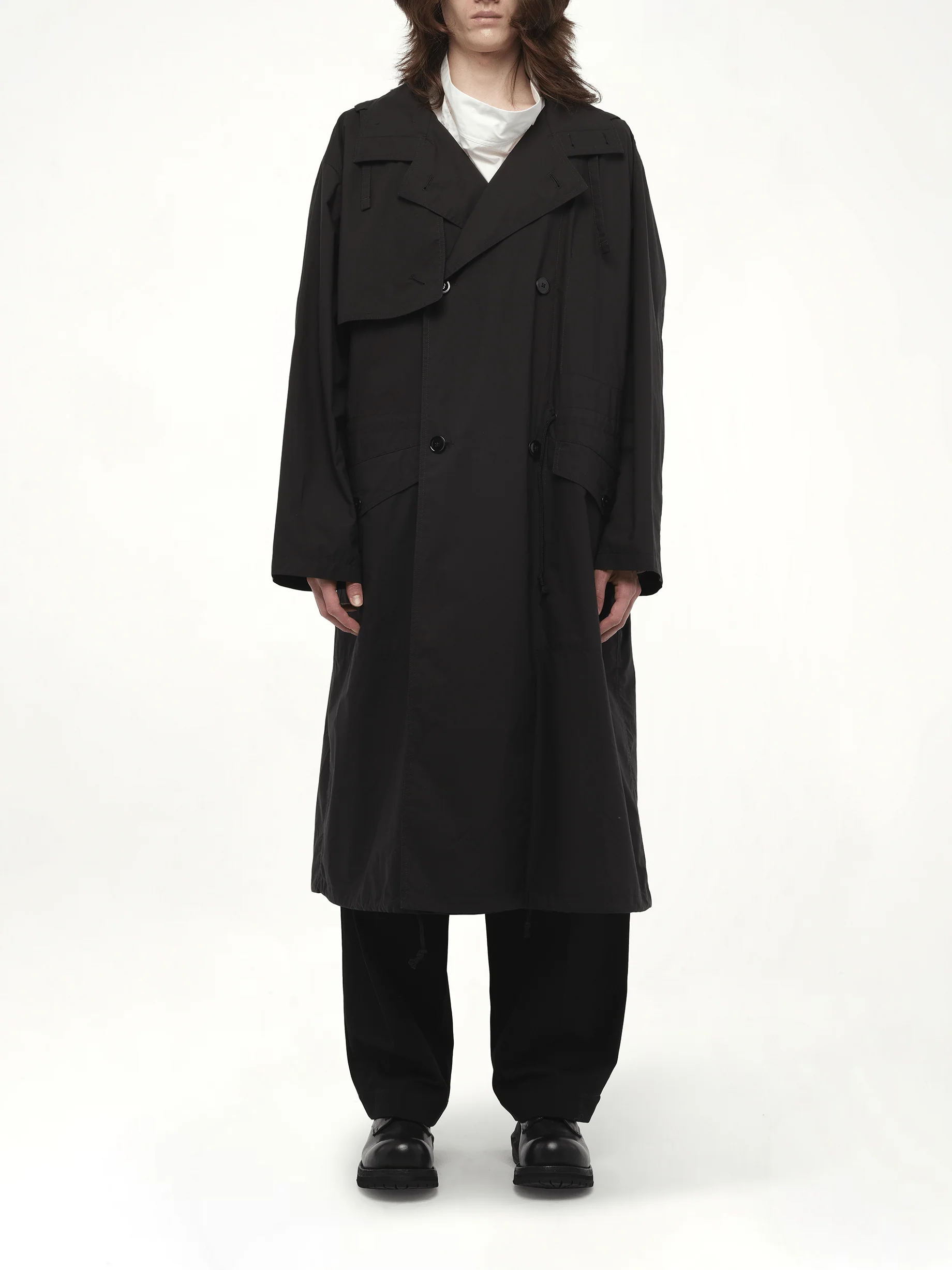 Light Hooded Trench in Black - Image 7