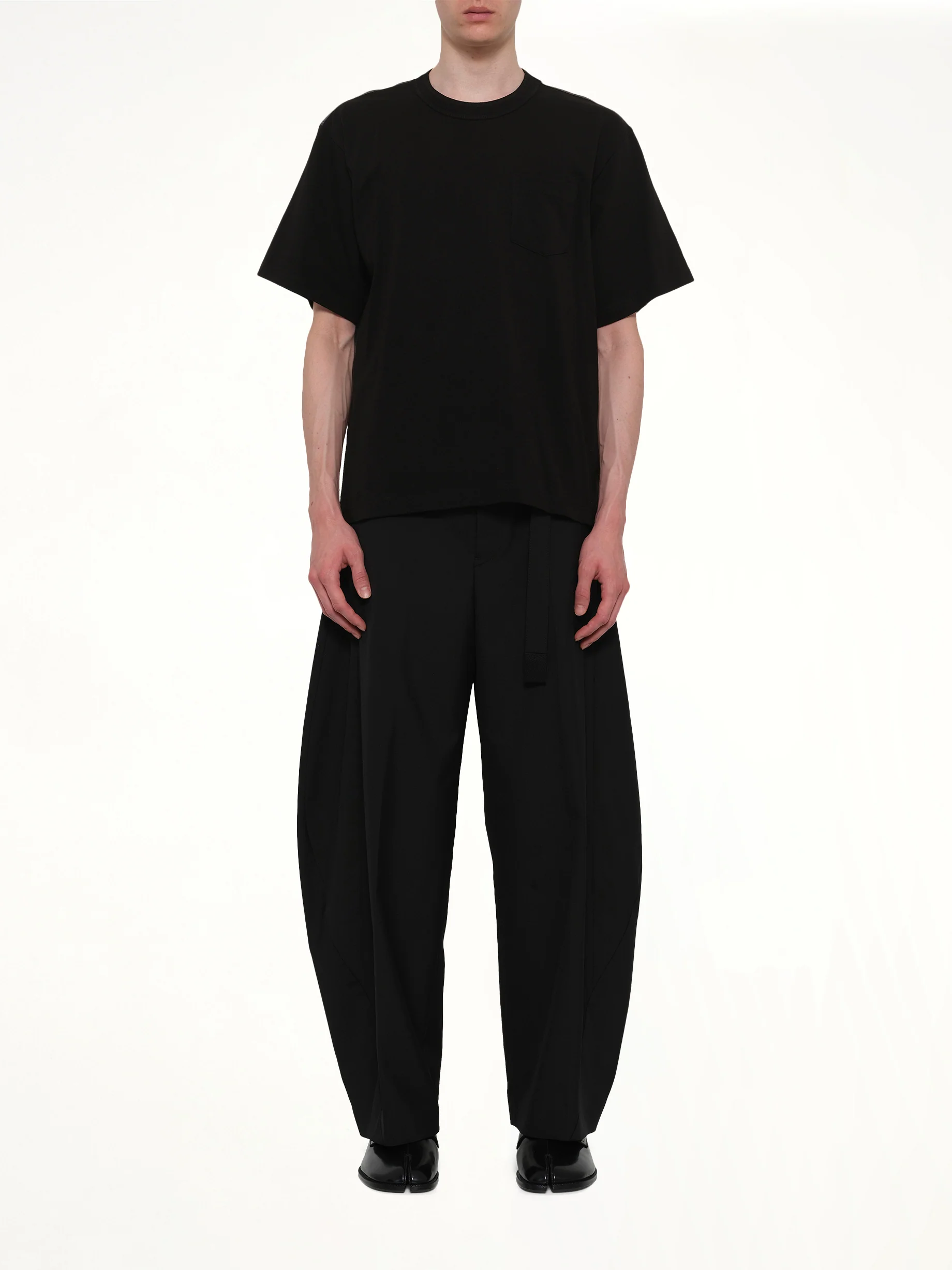Light Weight Denim x Cotton Jersey T-Shirt in Black - Image 7