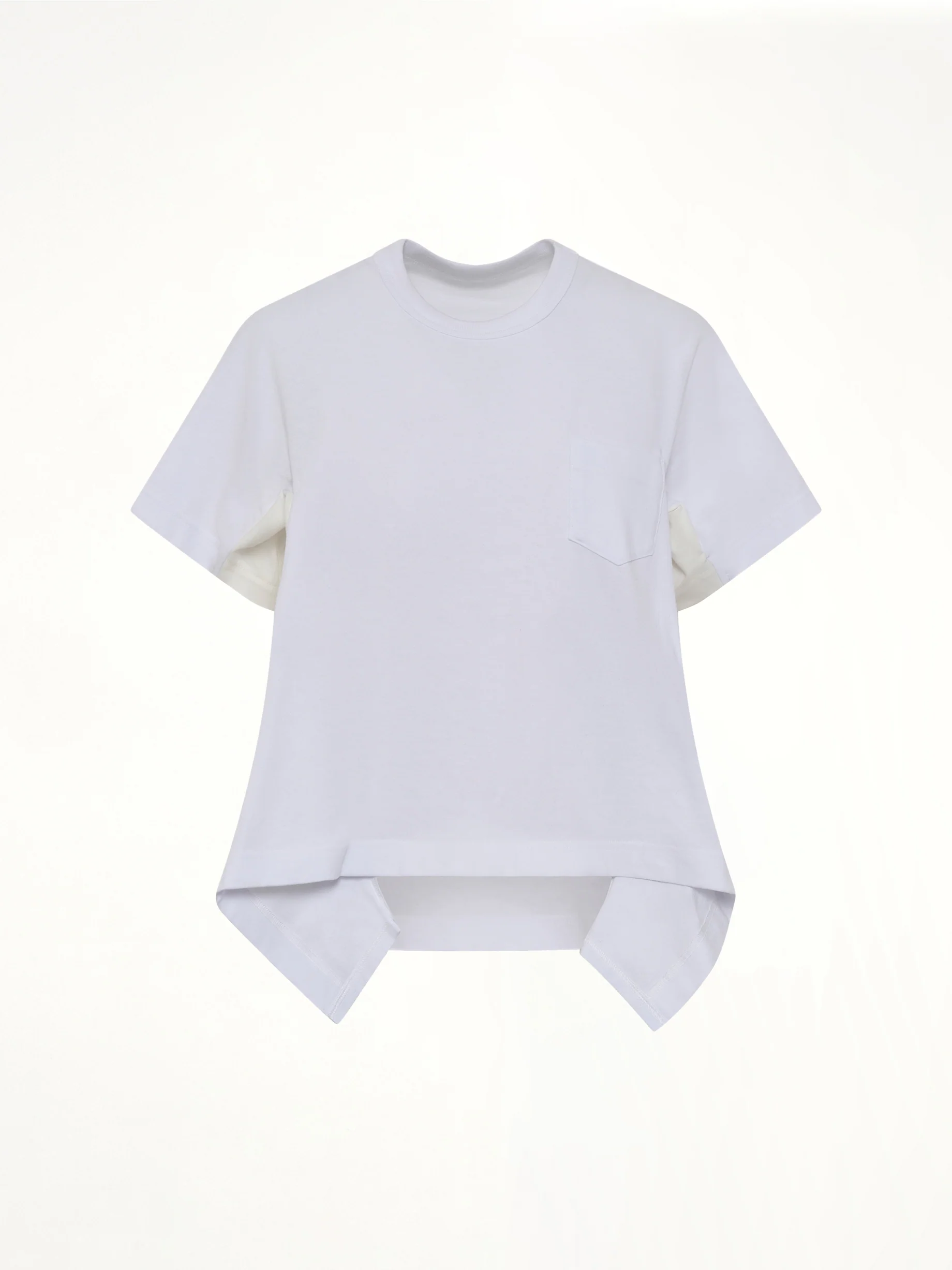 Light Weight Denim x Cotton Jersey T-Shirt in White - Image 2