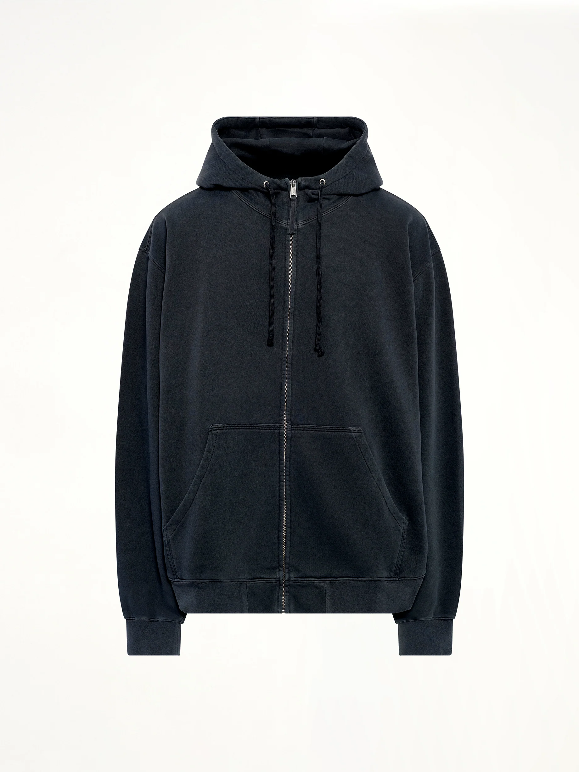 Lightweight Firm Zip Hoodie in Charcoal - Image 2