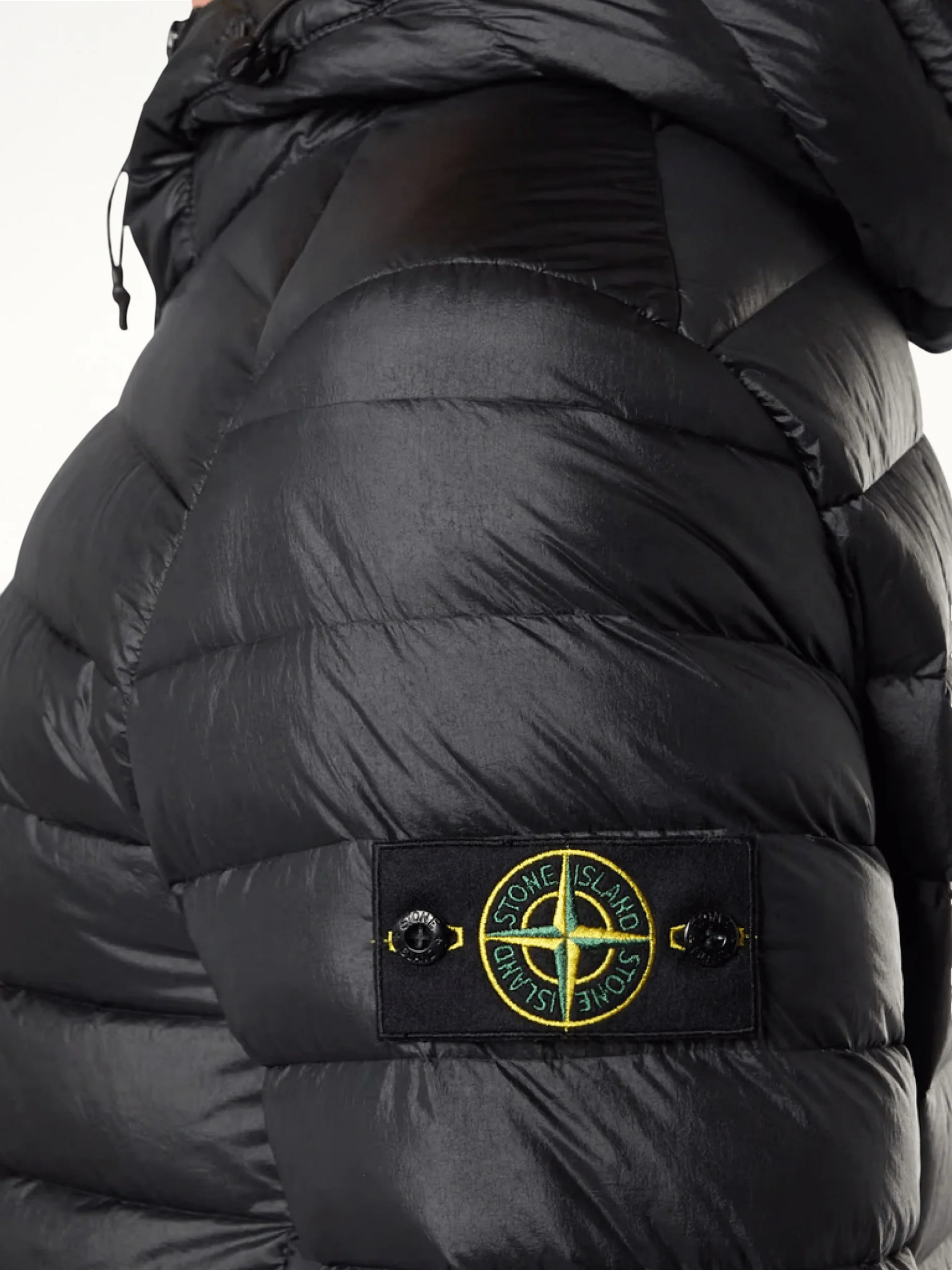 Lightweight Hooded Down Jacket in Black - Image 3