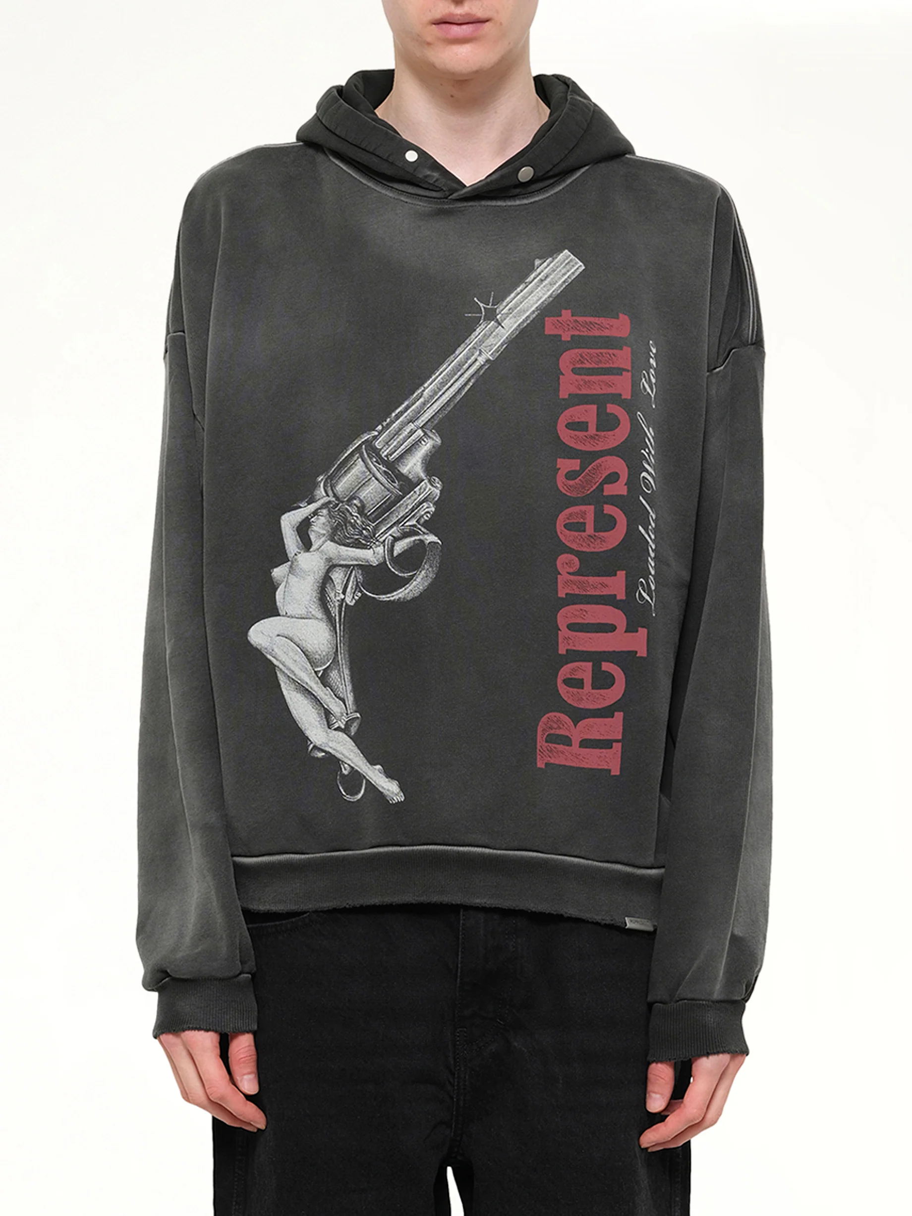 Loaded With Love Hoodie in Stained Black