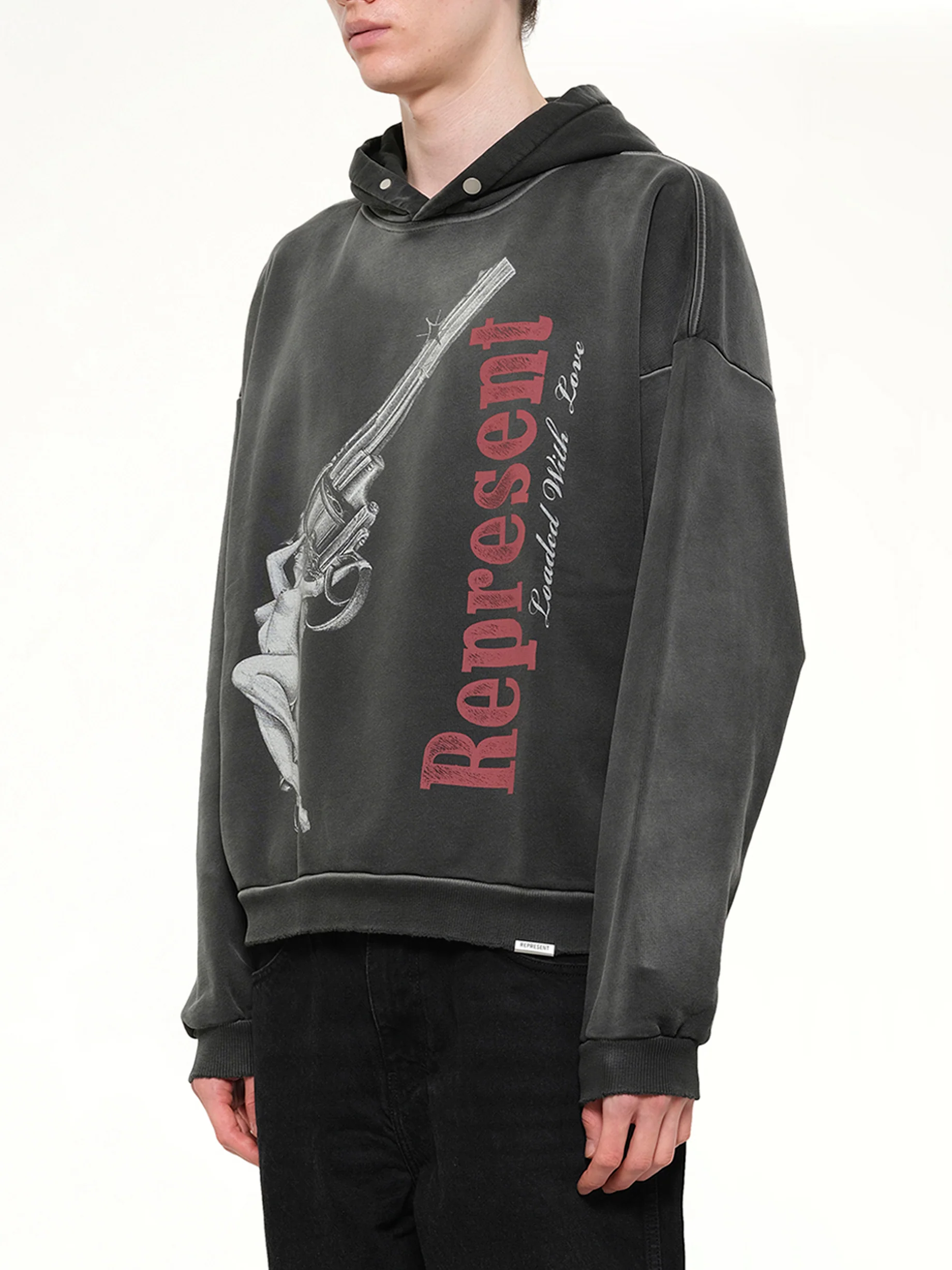 Loaded With Love Hoodie in Stained Black - Image 3