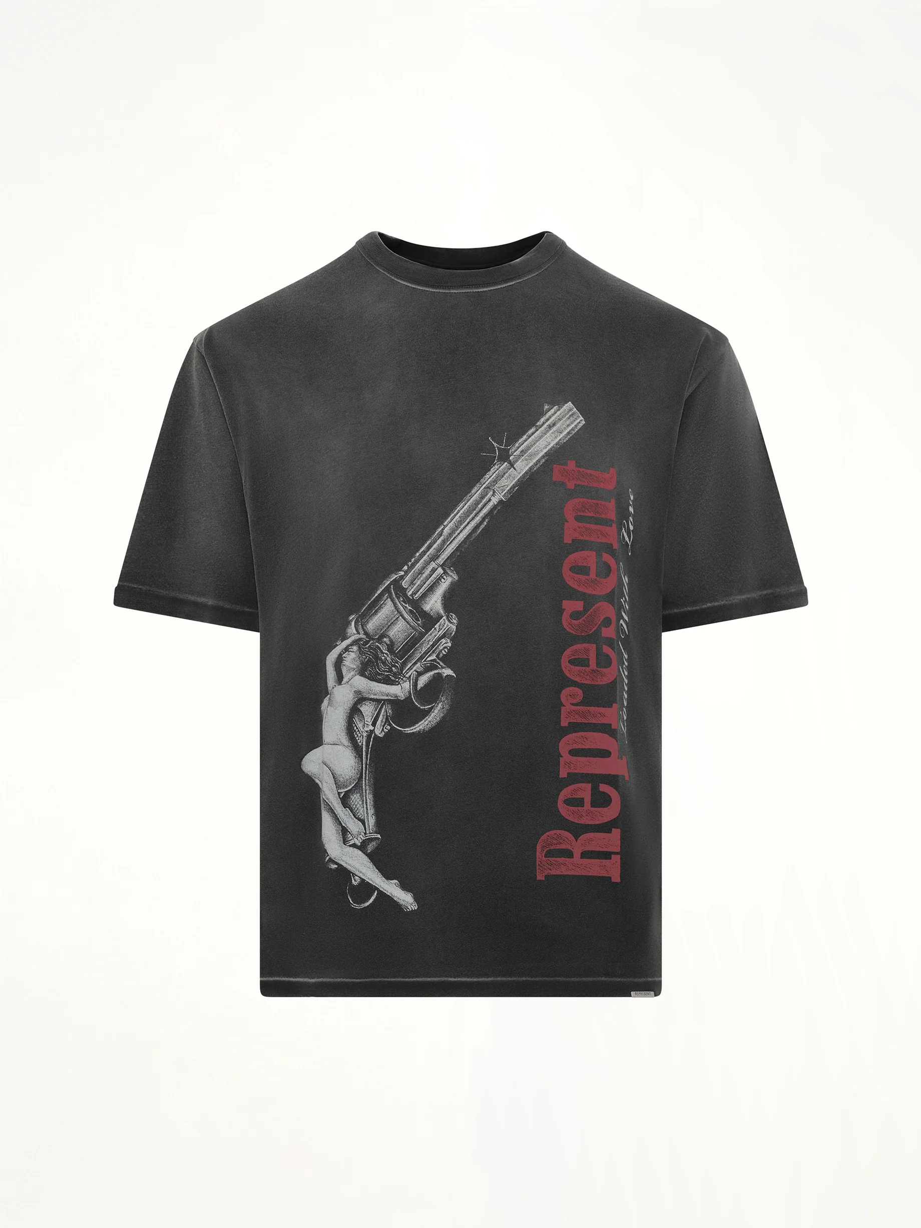 Loaded With Love T-Shirt in Stained Black - Image 2
