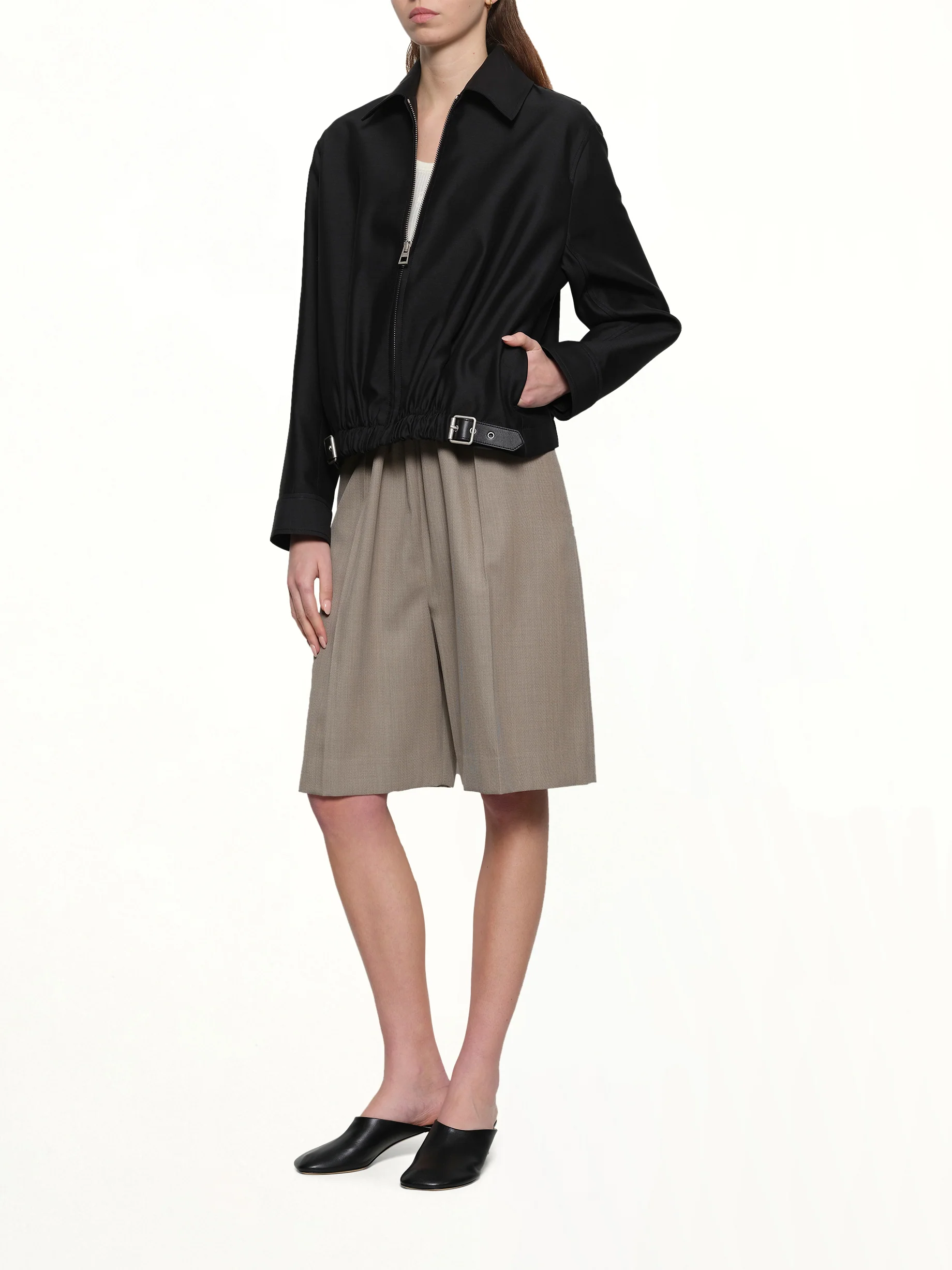Belted Jacket in Black - Image 4
