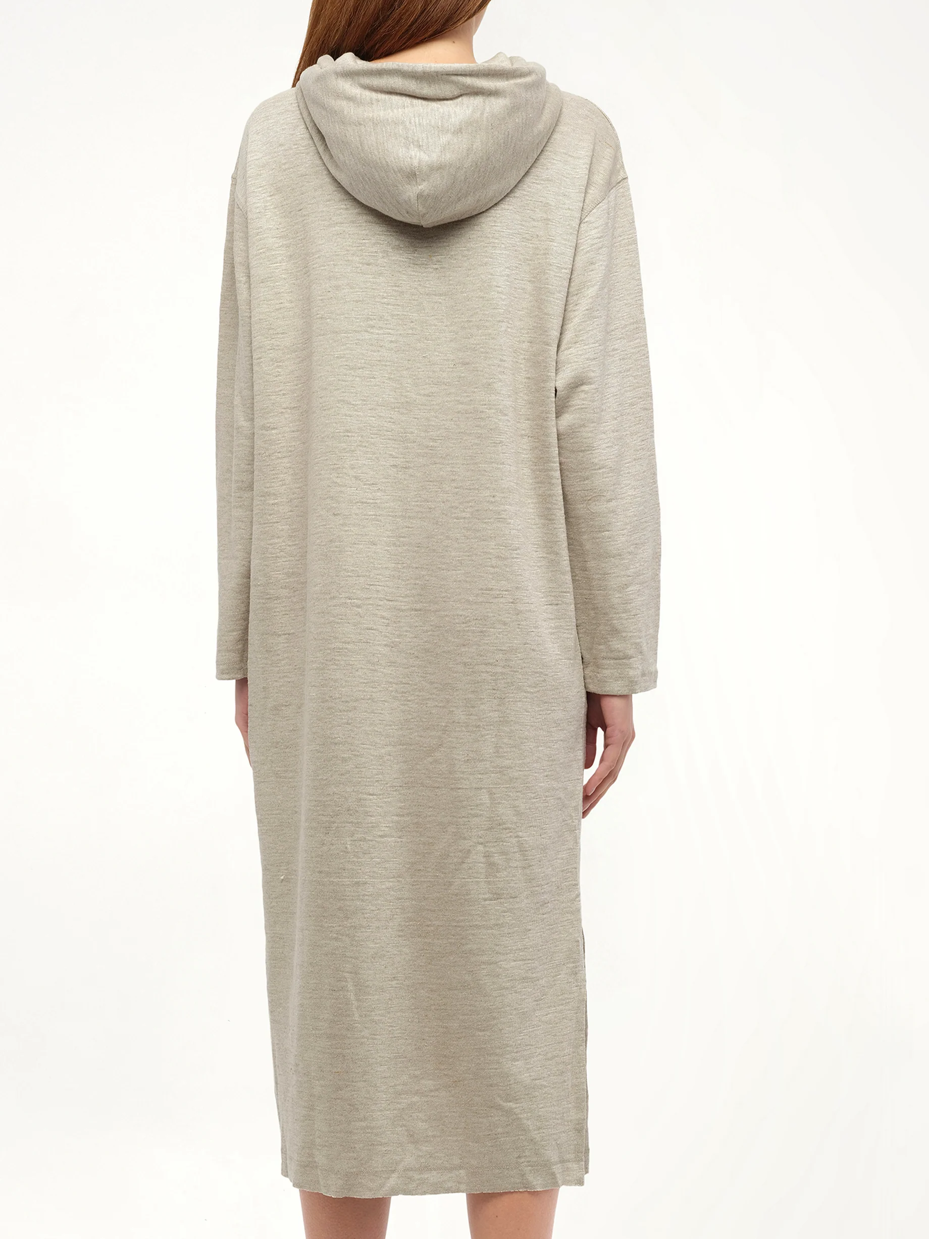 Hoodie Botanical Dress in Beige - Image 6