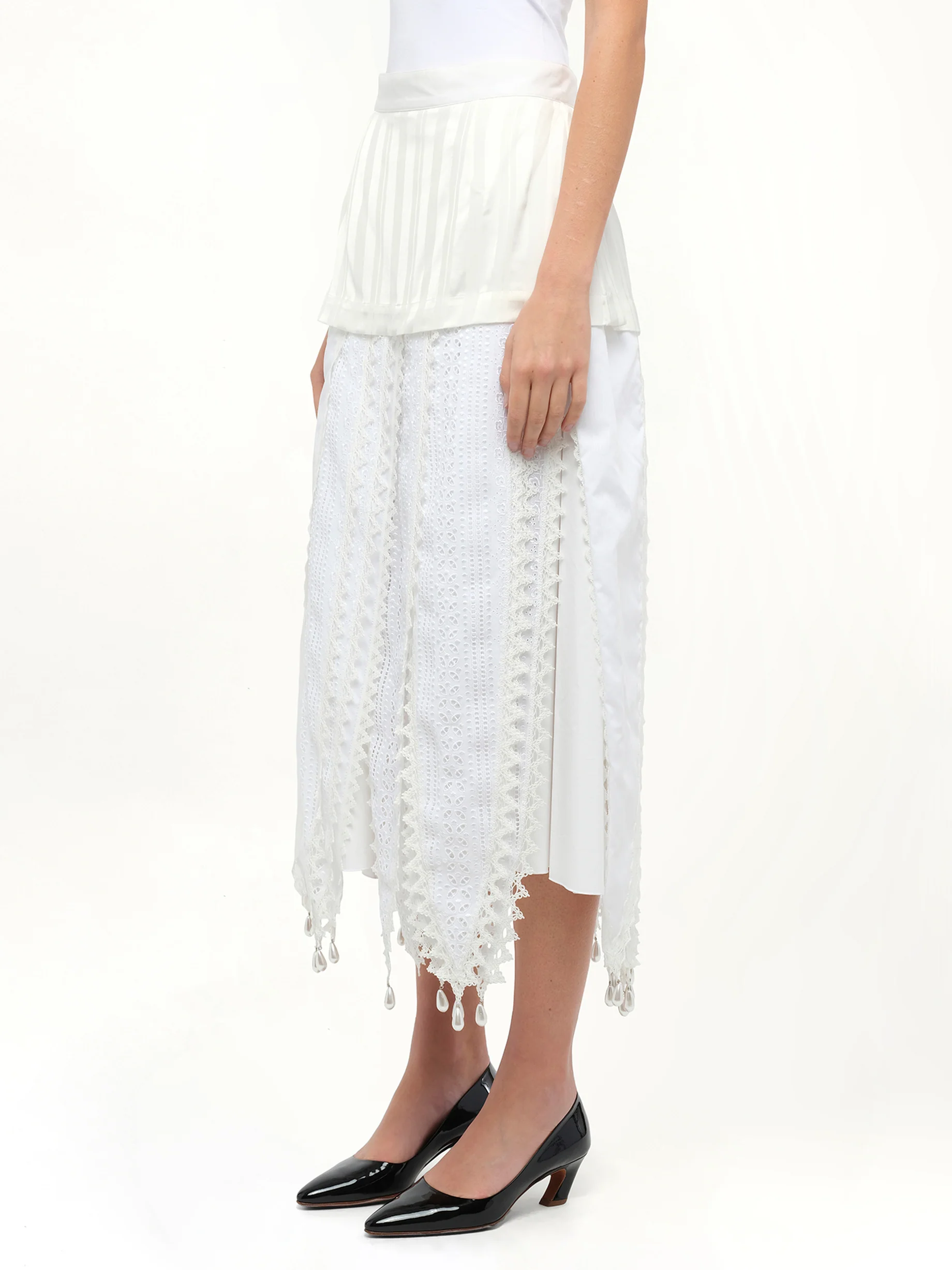 Lace Petal Skirt in White - Image 2