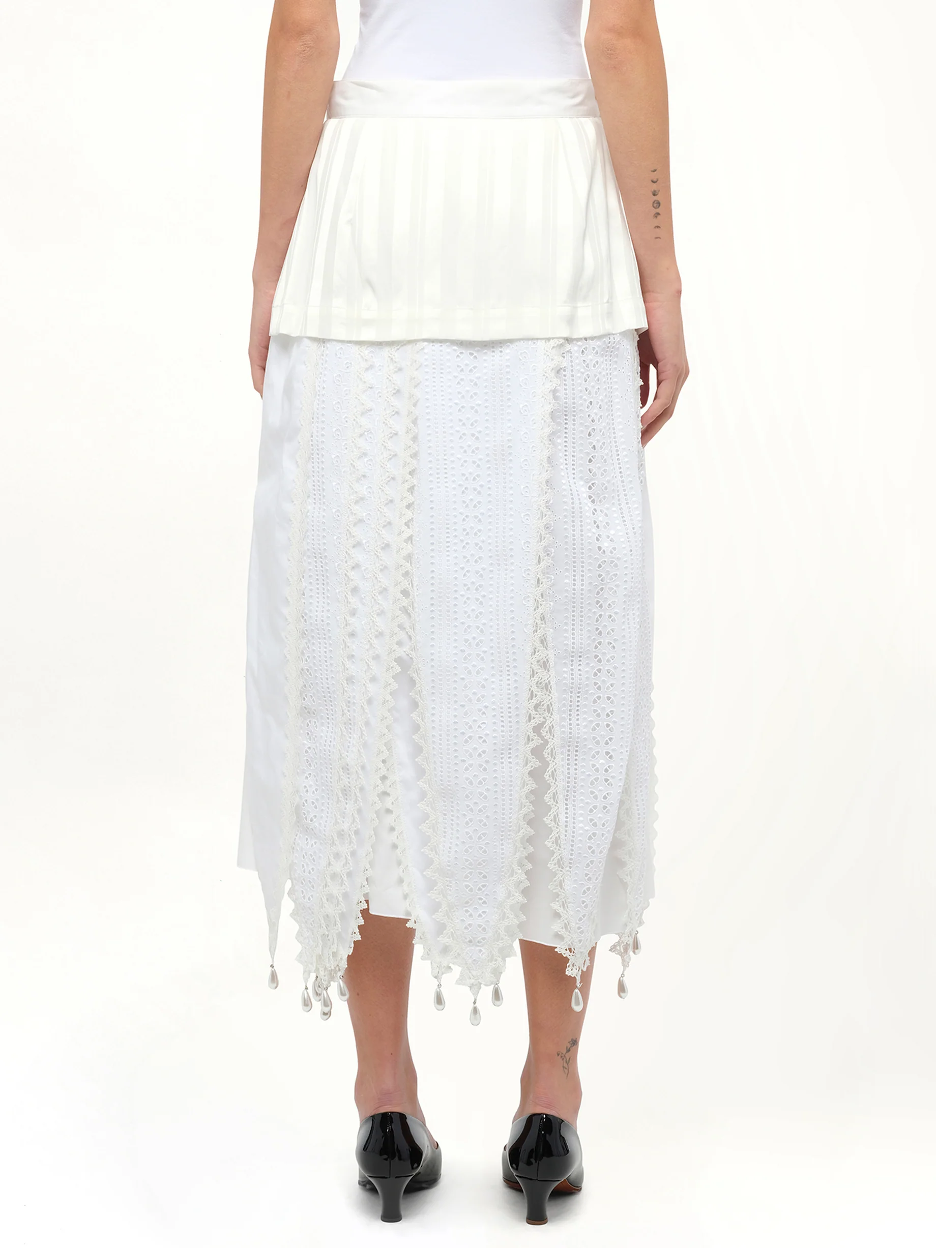 Lace Petal Skirt in White - Image 6