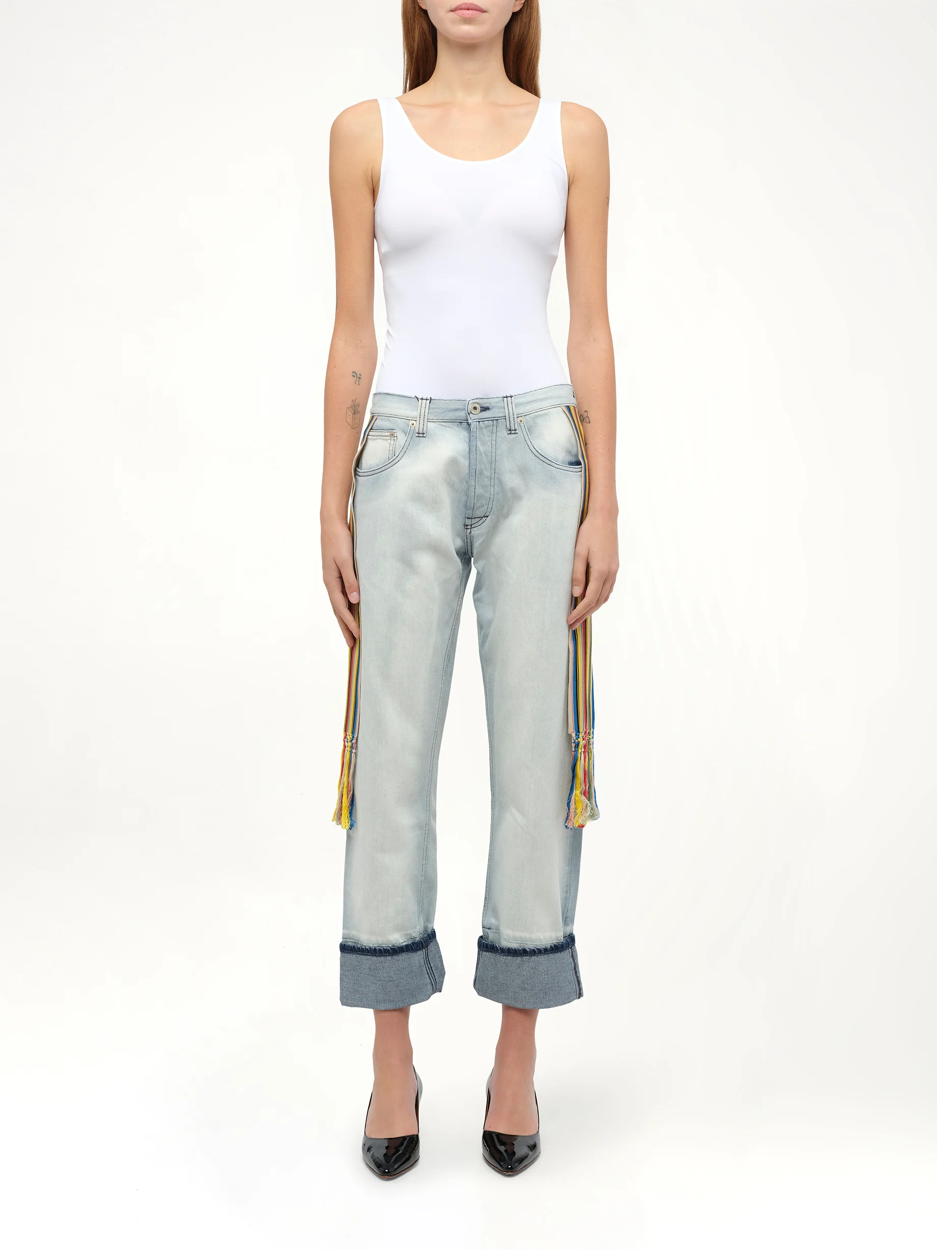 Stripe Bands Jeans in L Blue - Image 4