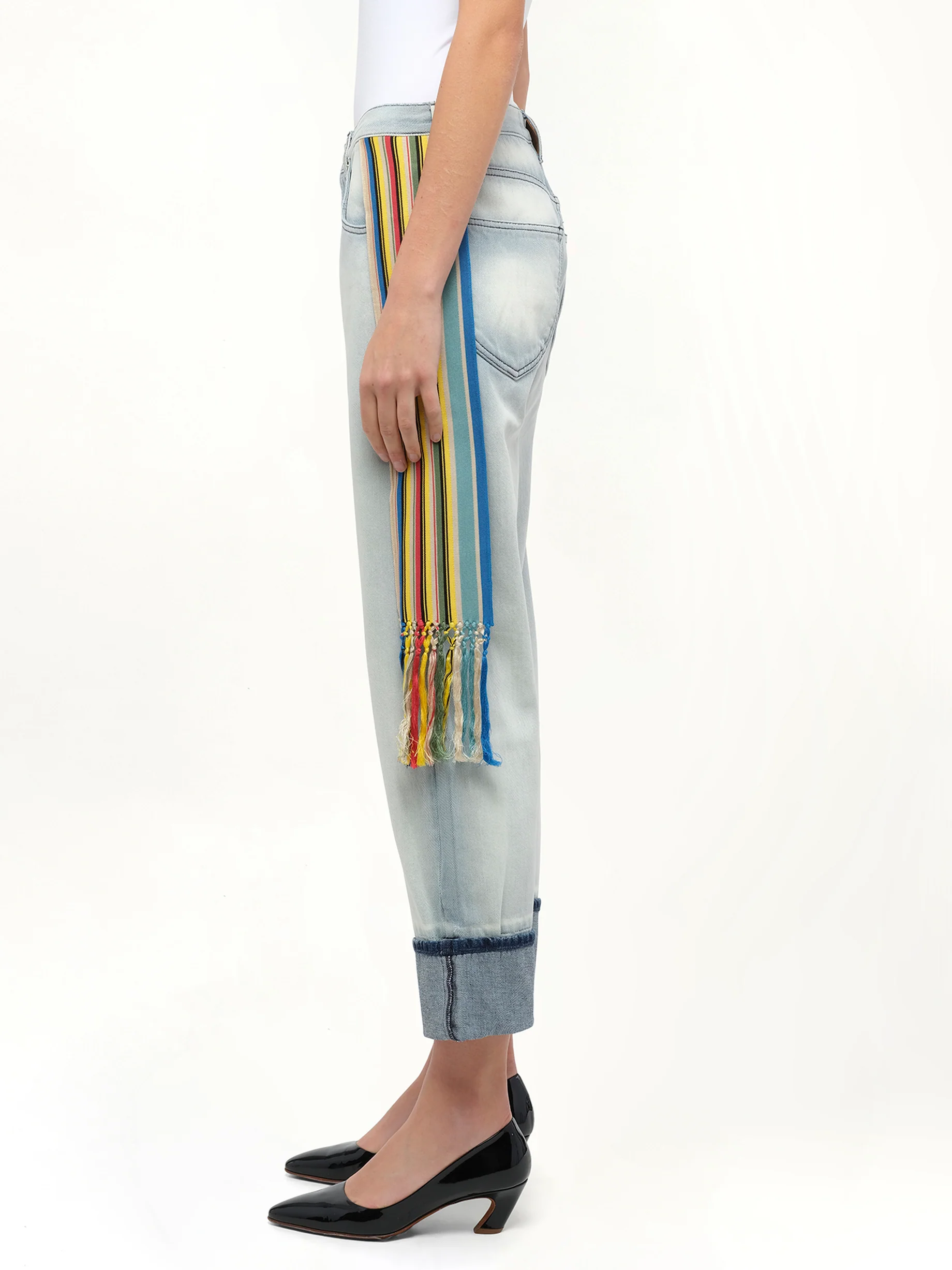 Stripe Bands Jeans in L Blue - Image 5
