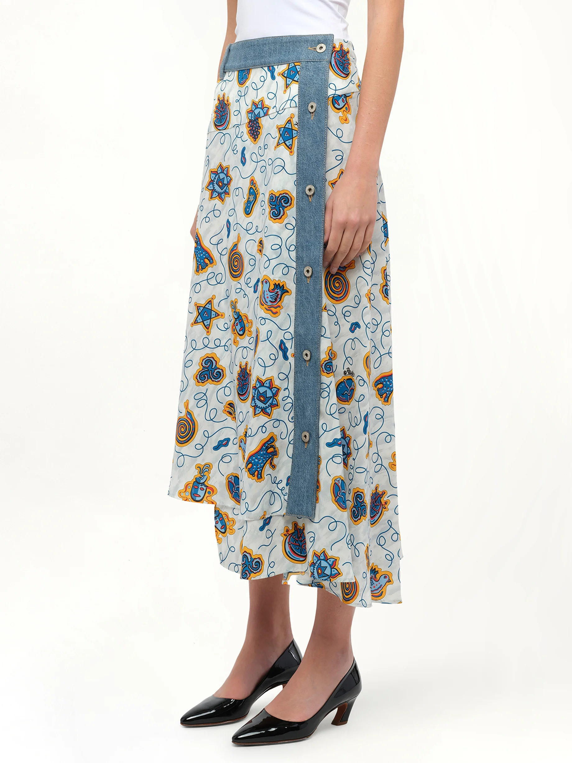 Loewe x Paula Prt Skirt Denim in White - Image 2