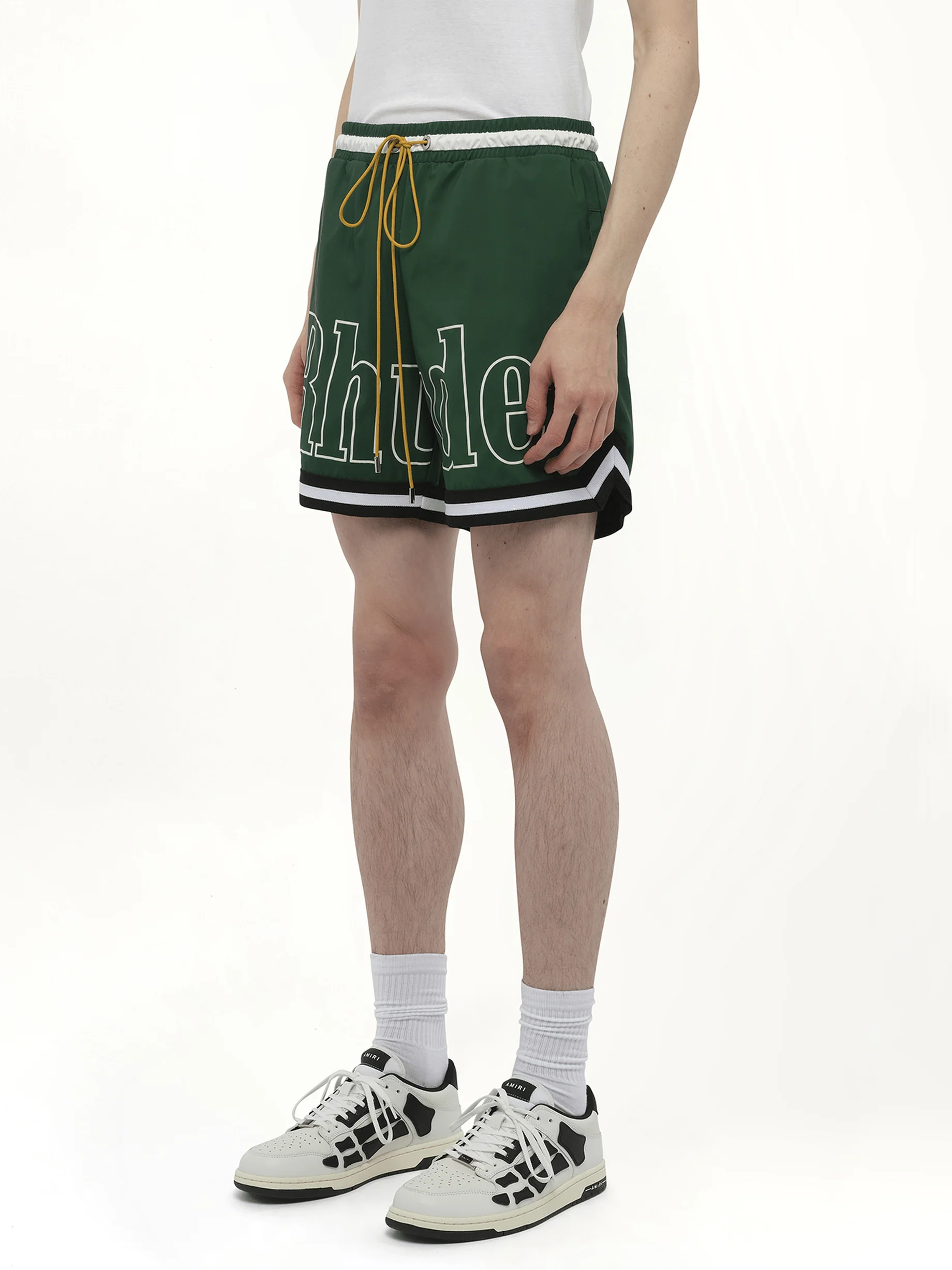 Logo Basketball Swim Short in Forest Green/Black/White - Image 5