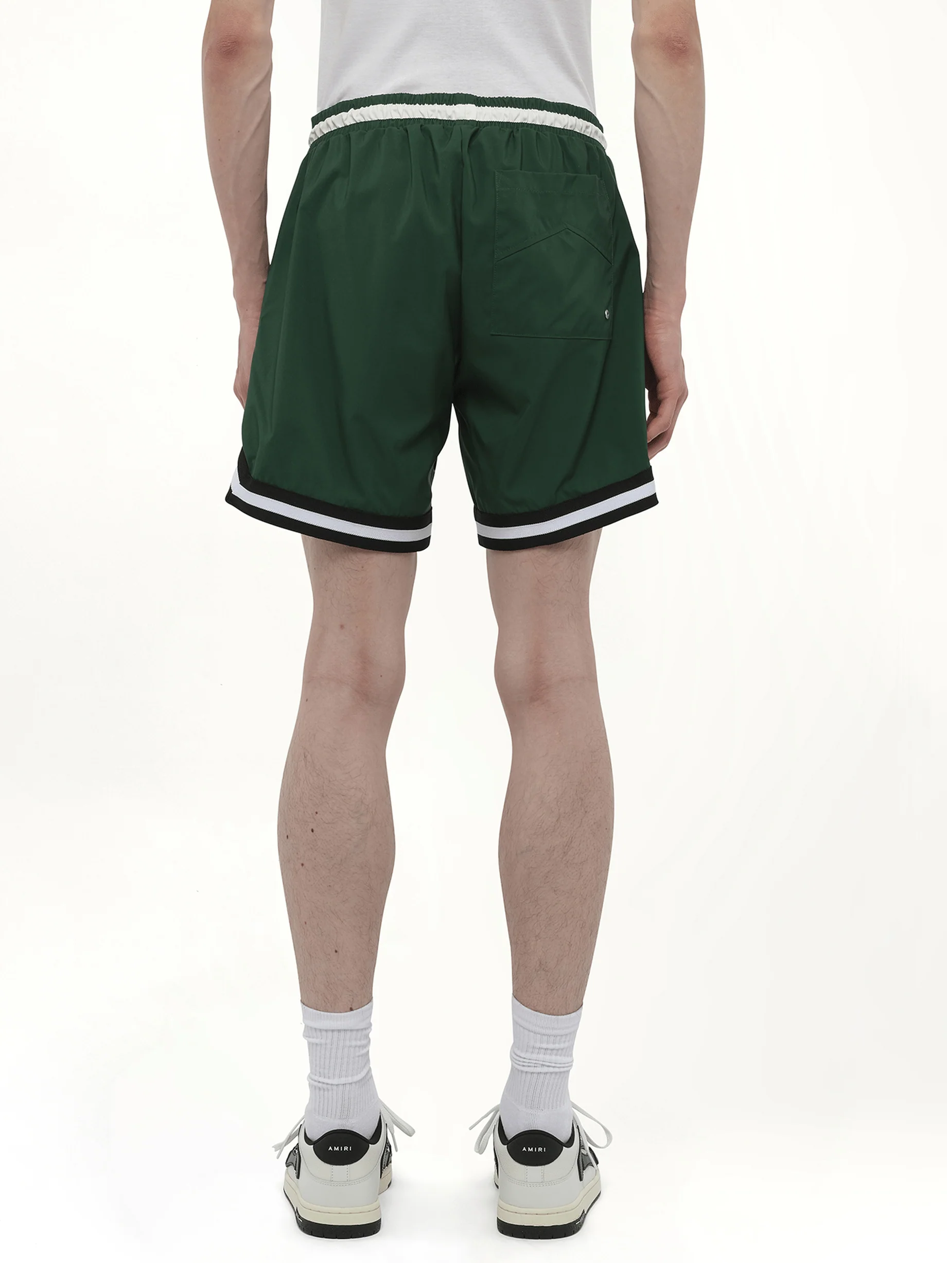 Logo Basketball Swim Short in Forest Green/Black/White - Image 6