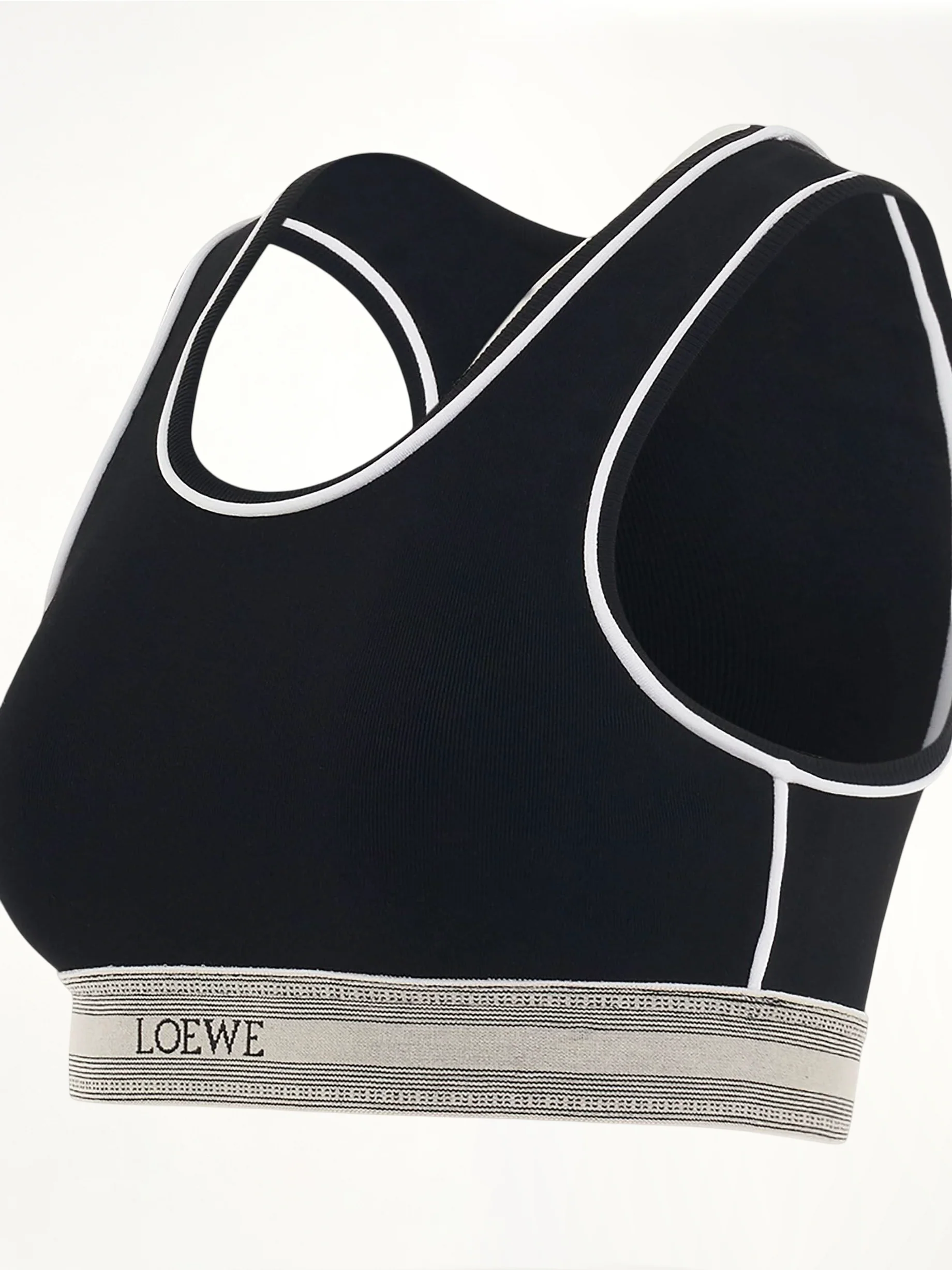 Logo Cropped Tank Top in Black - Image 2