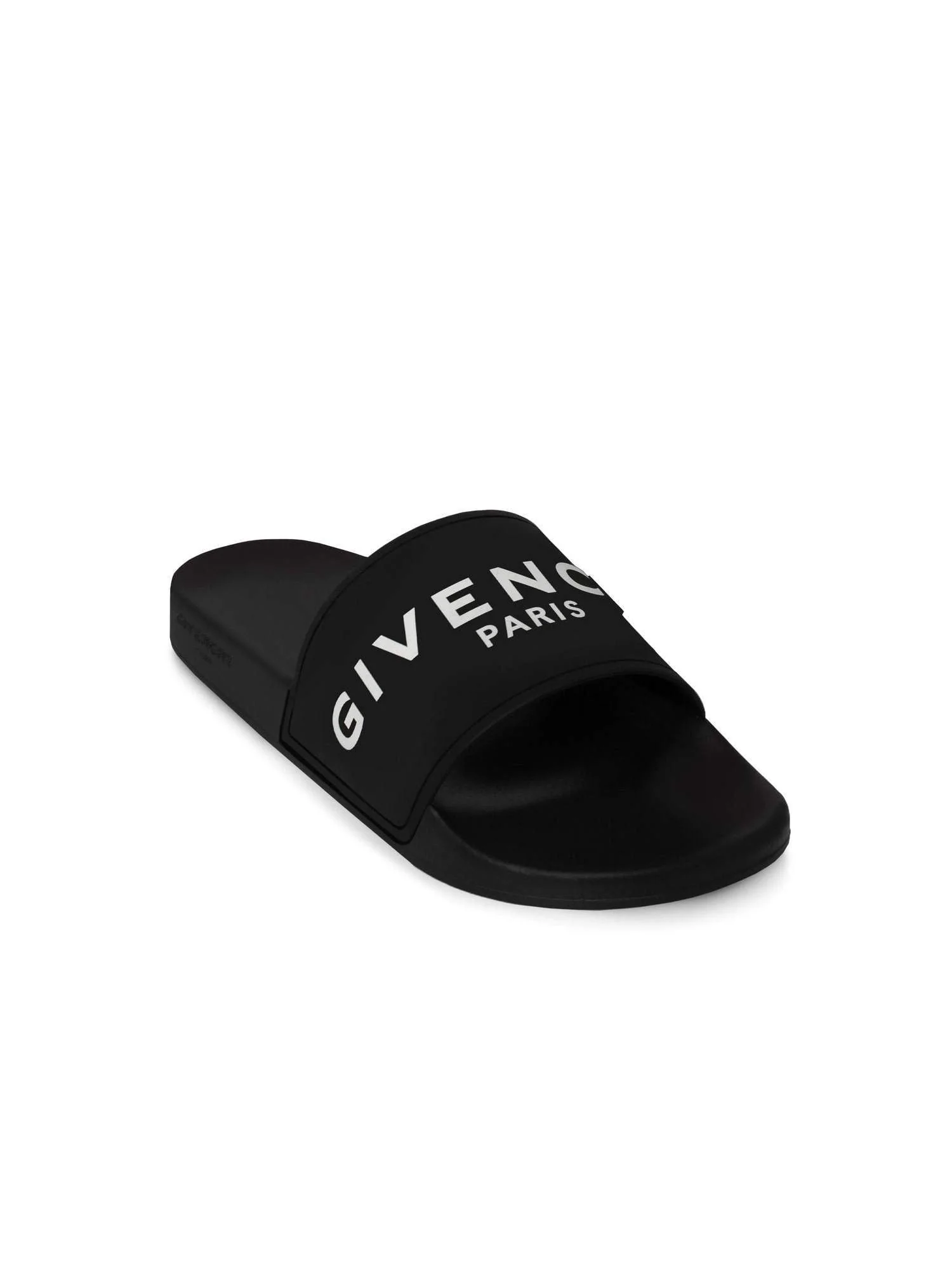 Logo Flat Sandal with Raised Logo in Black - Image 4