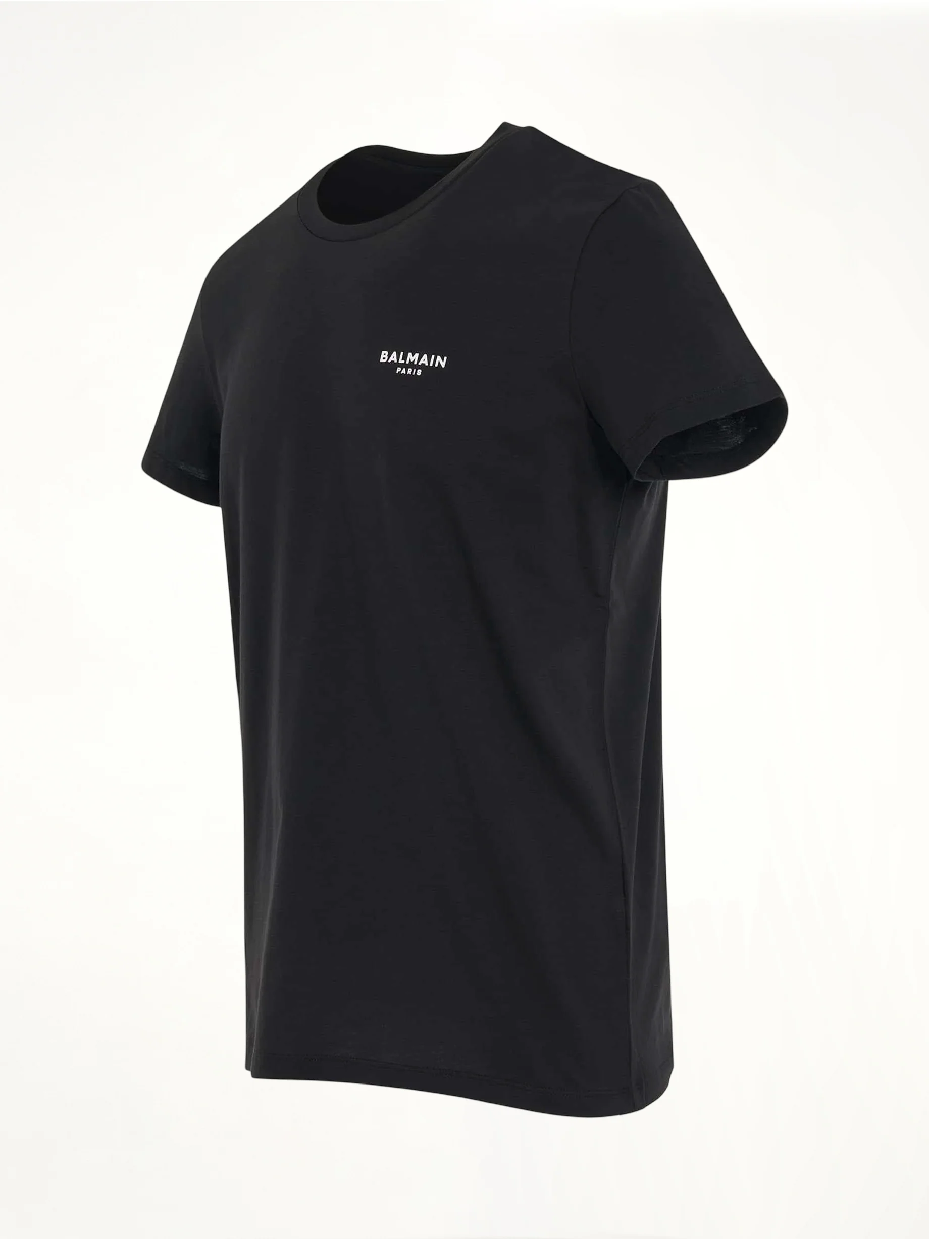 Logo Flock Classic Fit T-Shirt in Black/White - Image 2