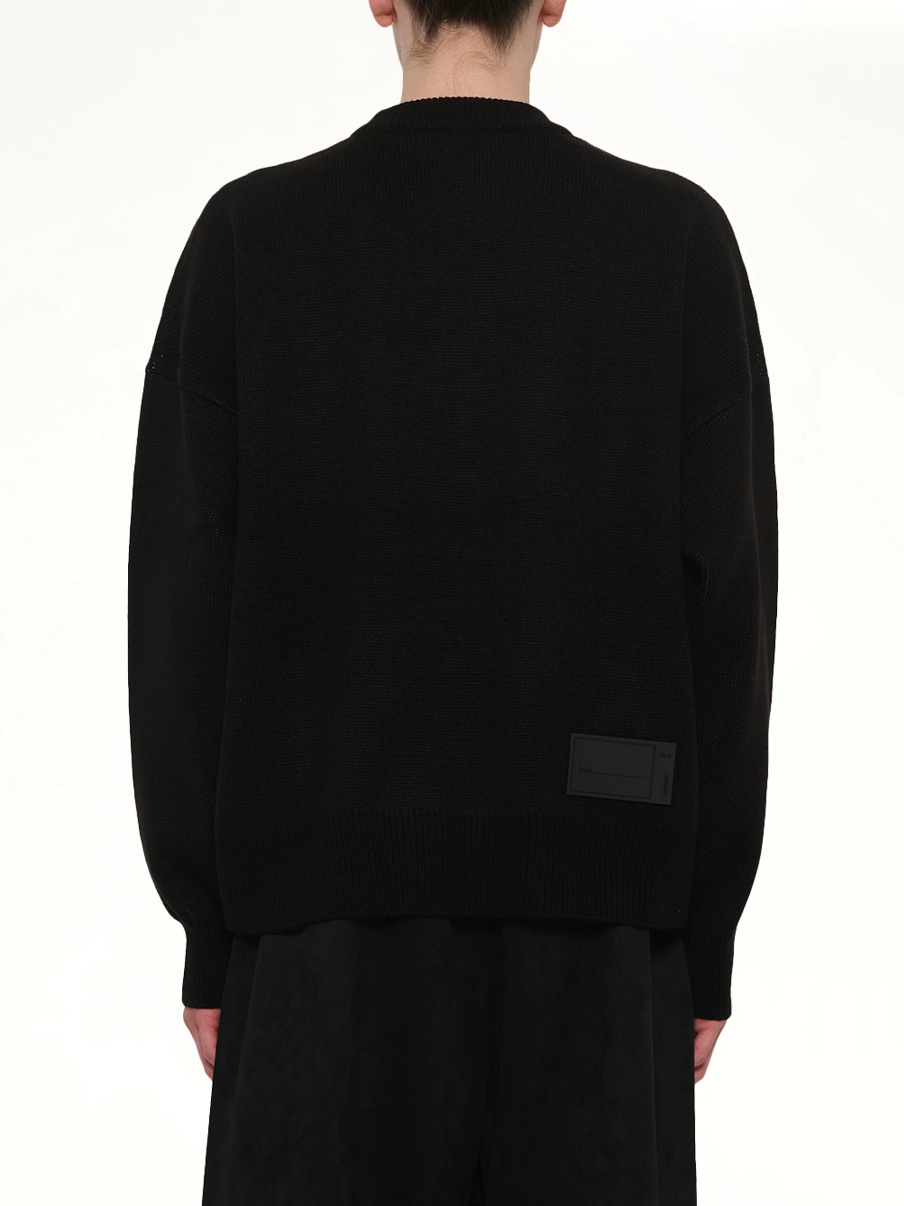 Logo Jacquard Intarsia Sweater in Black - Image 5