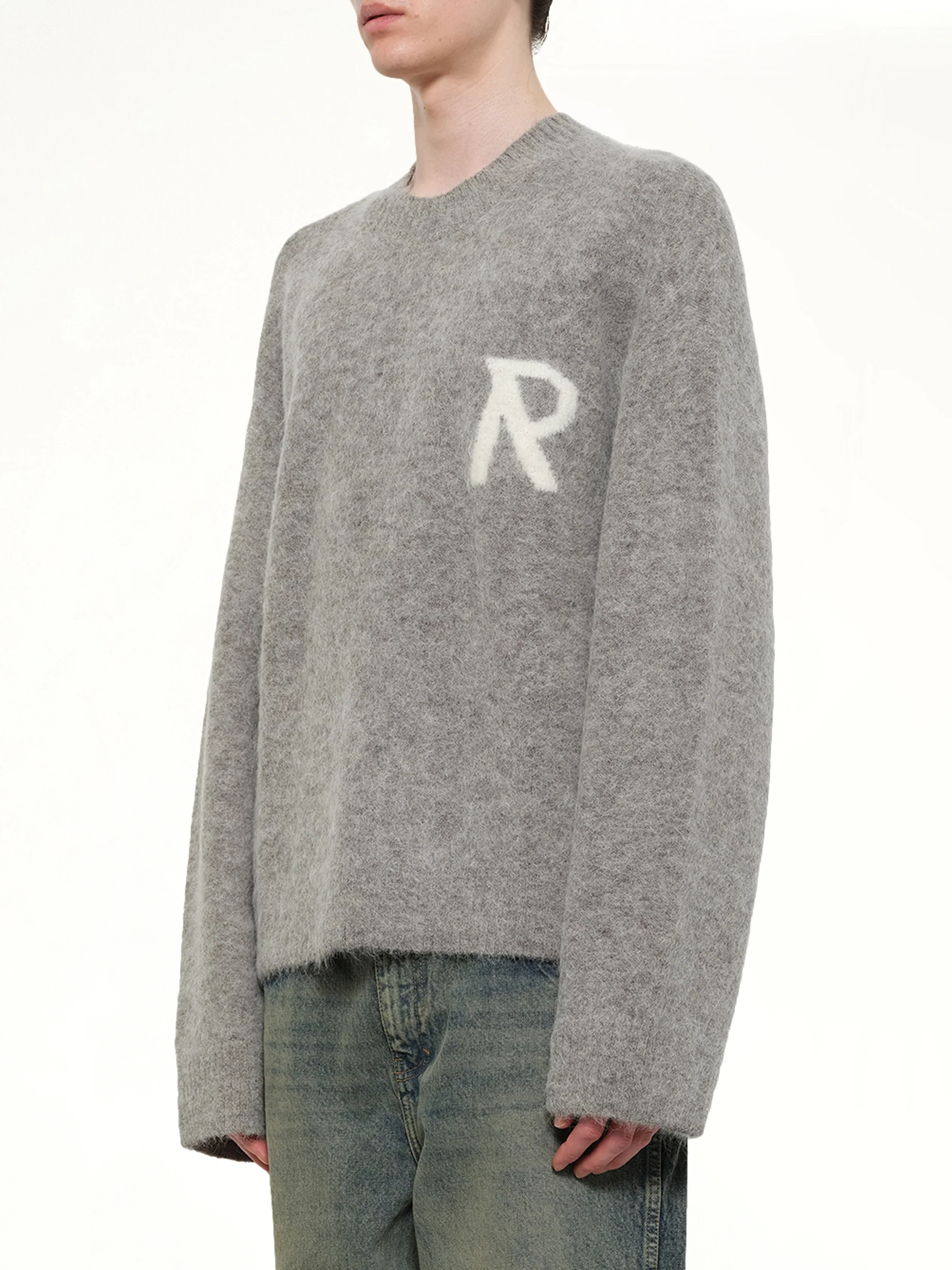 Logo Knit Sweater in Grey - Image 3
