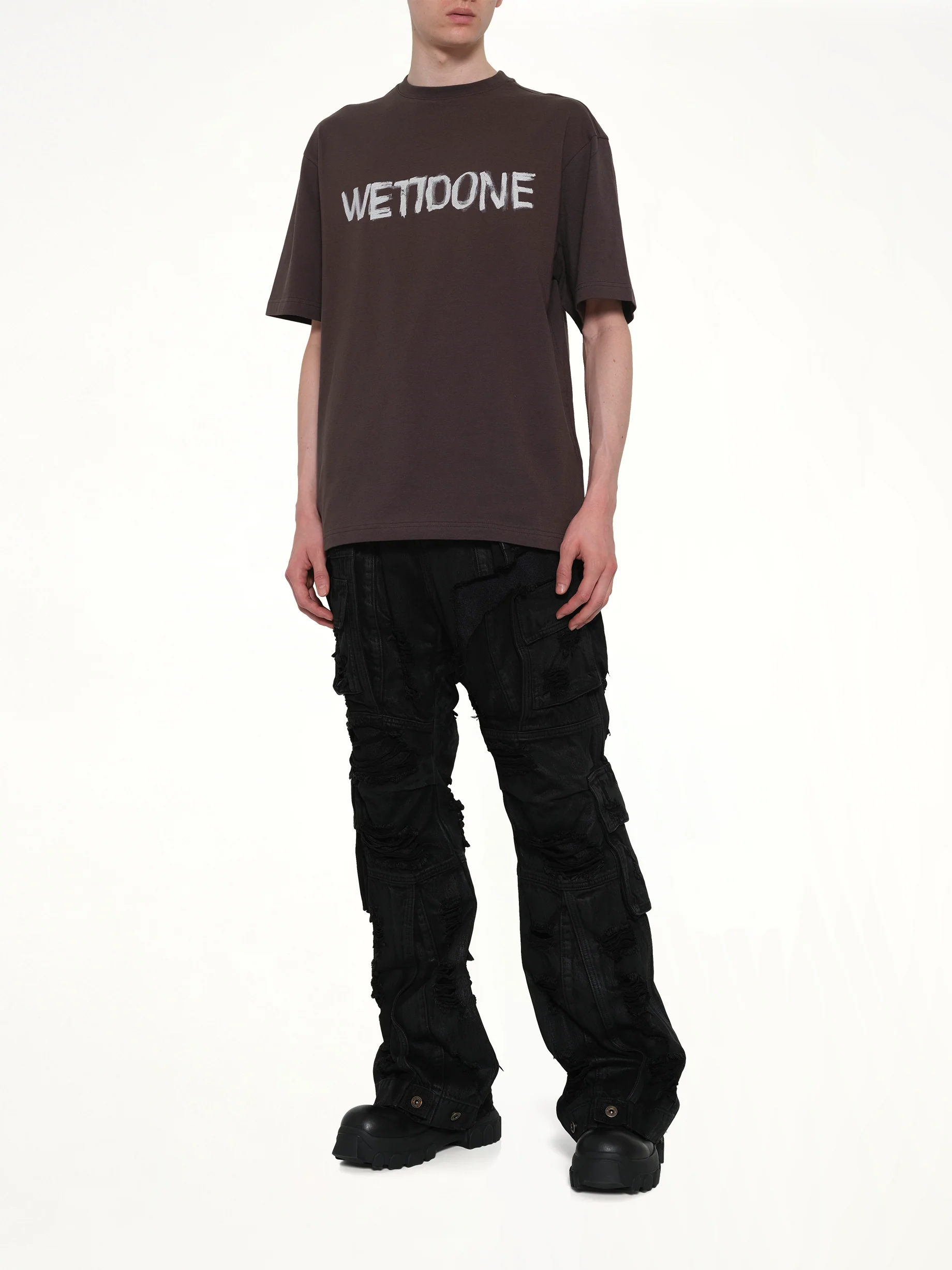 Logo Painted T-Shirt in Charcoal - Image 4