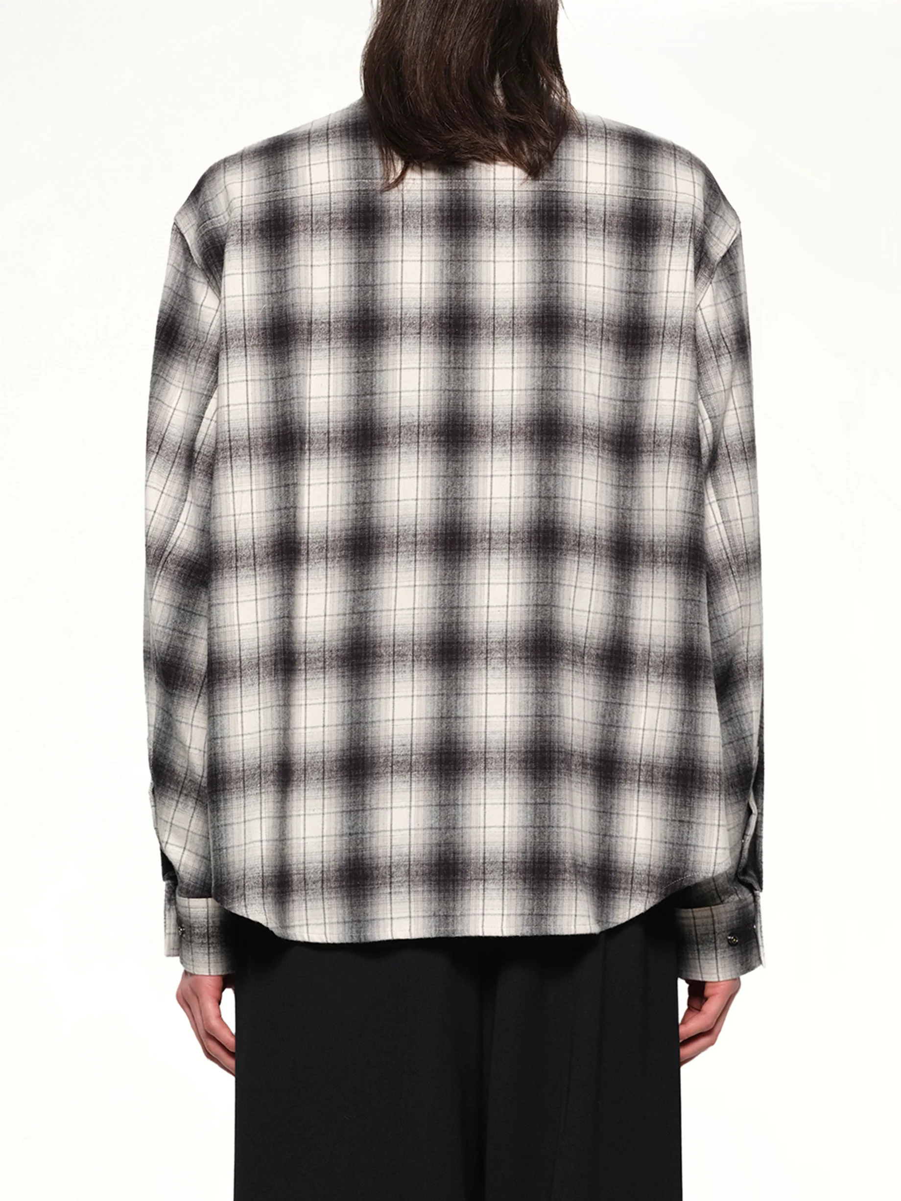Logo Patch Check Shirt in Black - Image 5