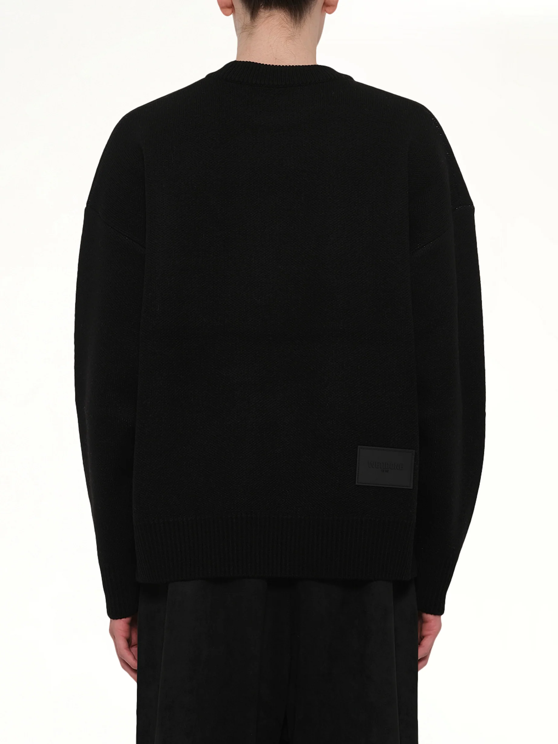 Logo Pile Knit Sweater in Black - Image 5