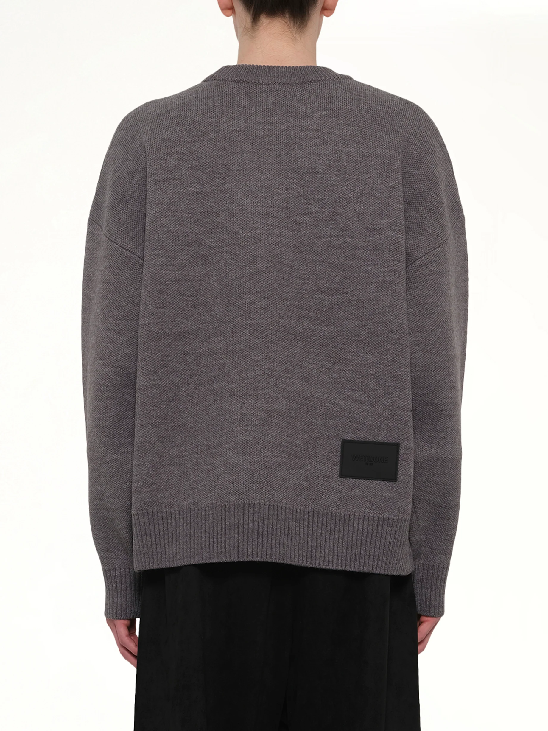 Logo Pile Knit Sweater in Grey - Image 5