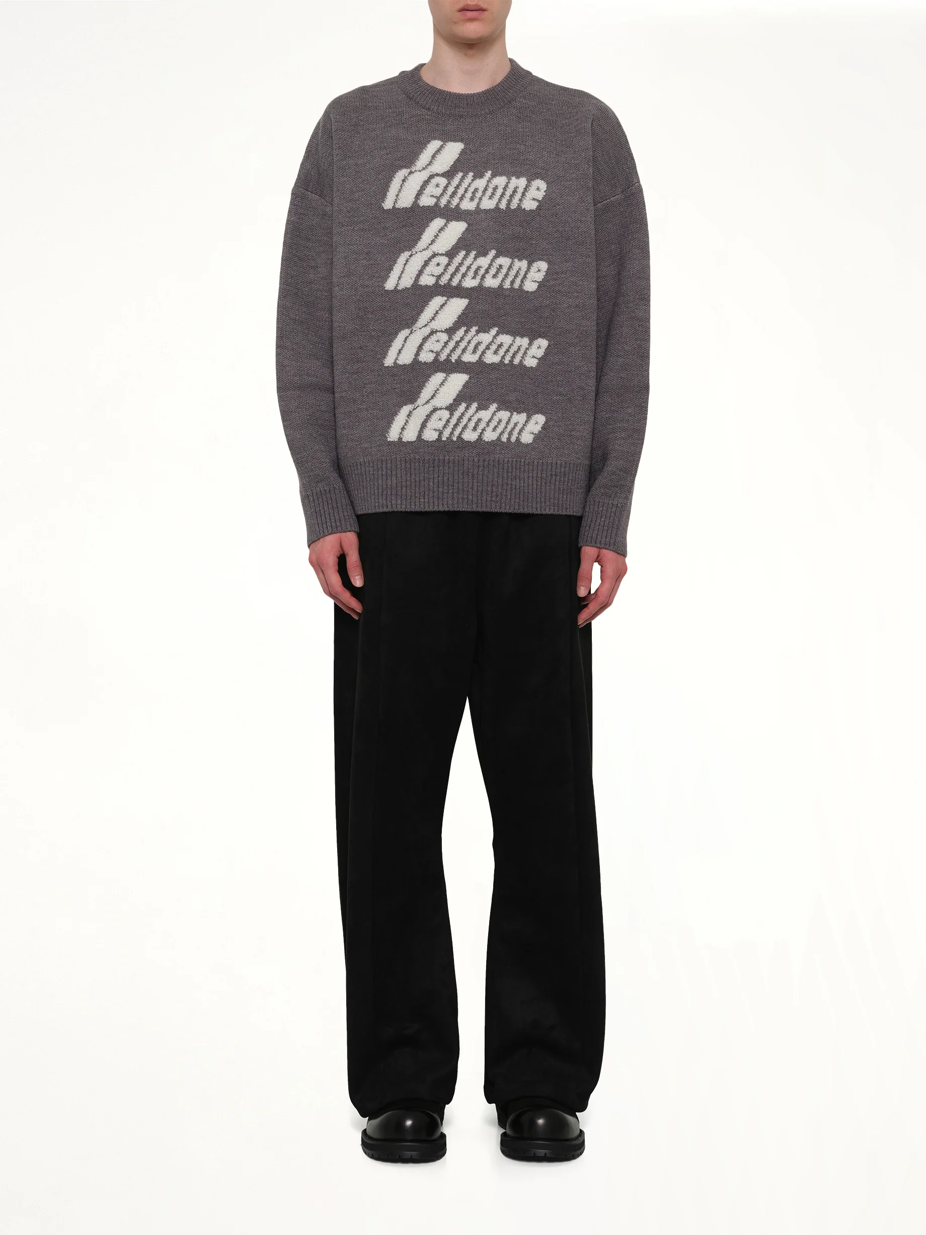 Logo Pile Knit Sweater in Grey - Image 7