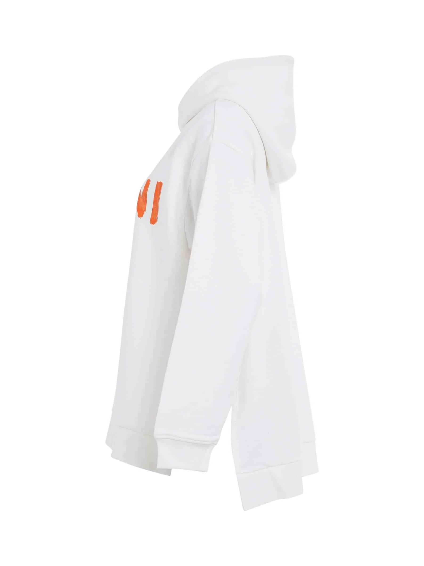Logo Print Hoodie in Stone White - Image 3