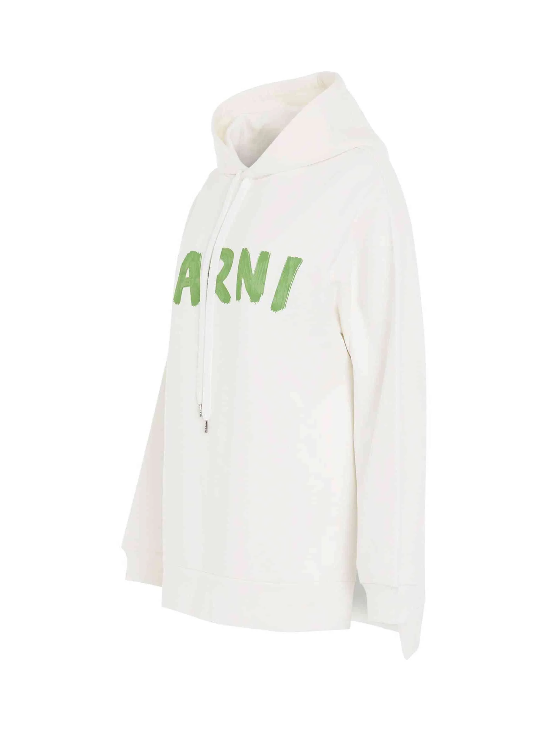 Logo Printed Hoodie in White - Image 2
