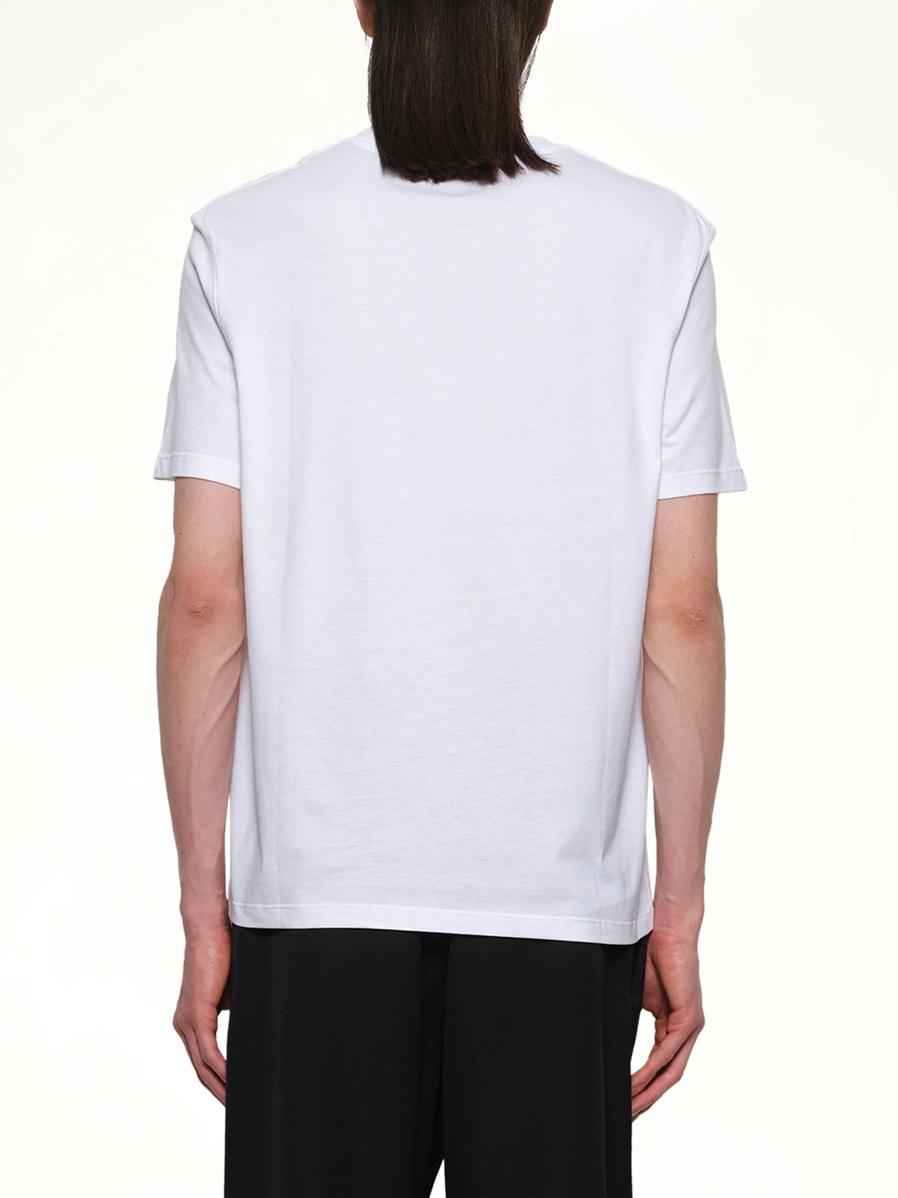 Logo Printed Straight Fit T-shirt in White/Black - Image 5