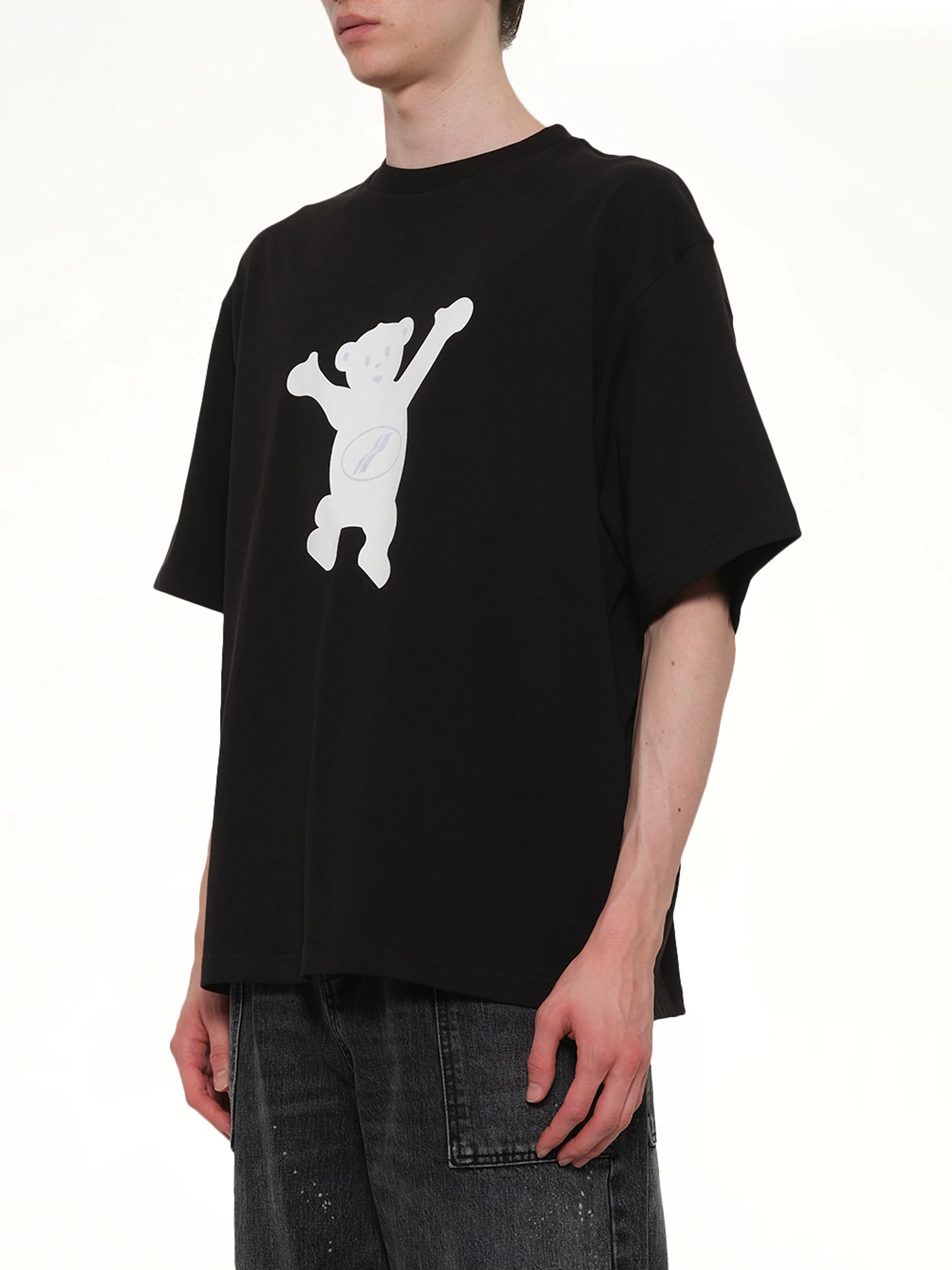 Logo Teddy T-Shirt in Black - Image 3