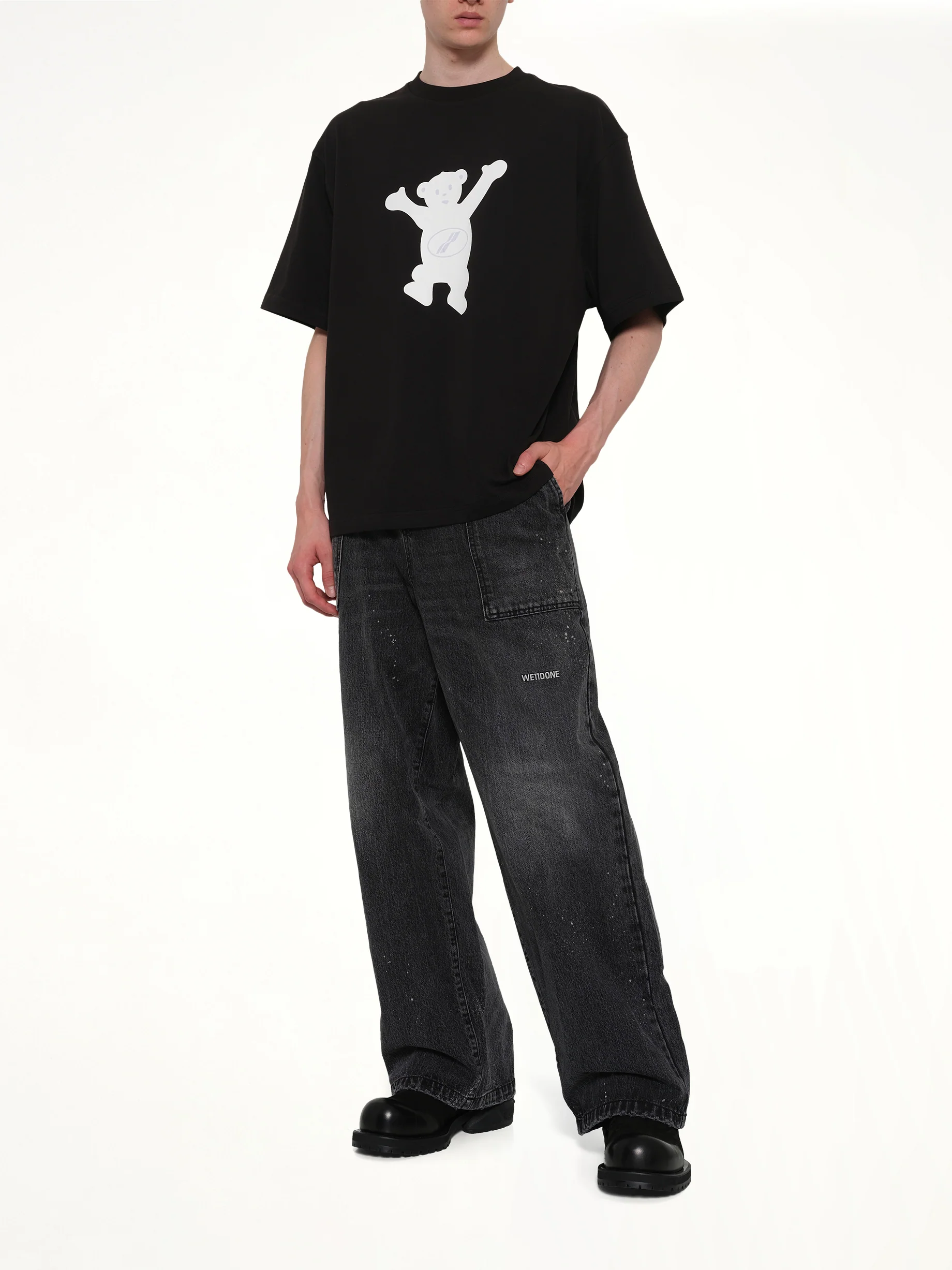 Logo Teddy T-Shirt in Black - Image 4