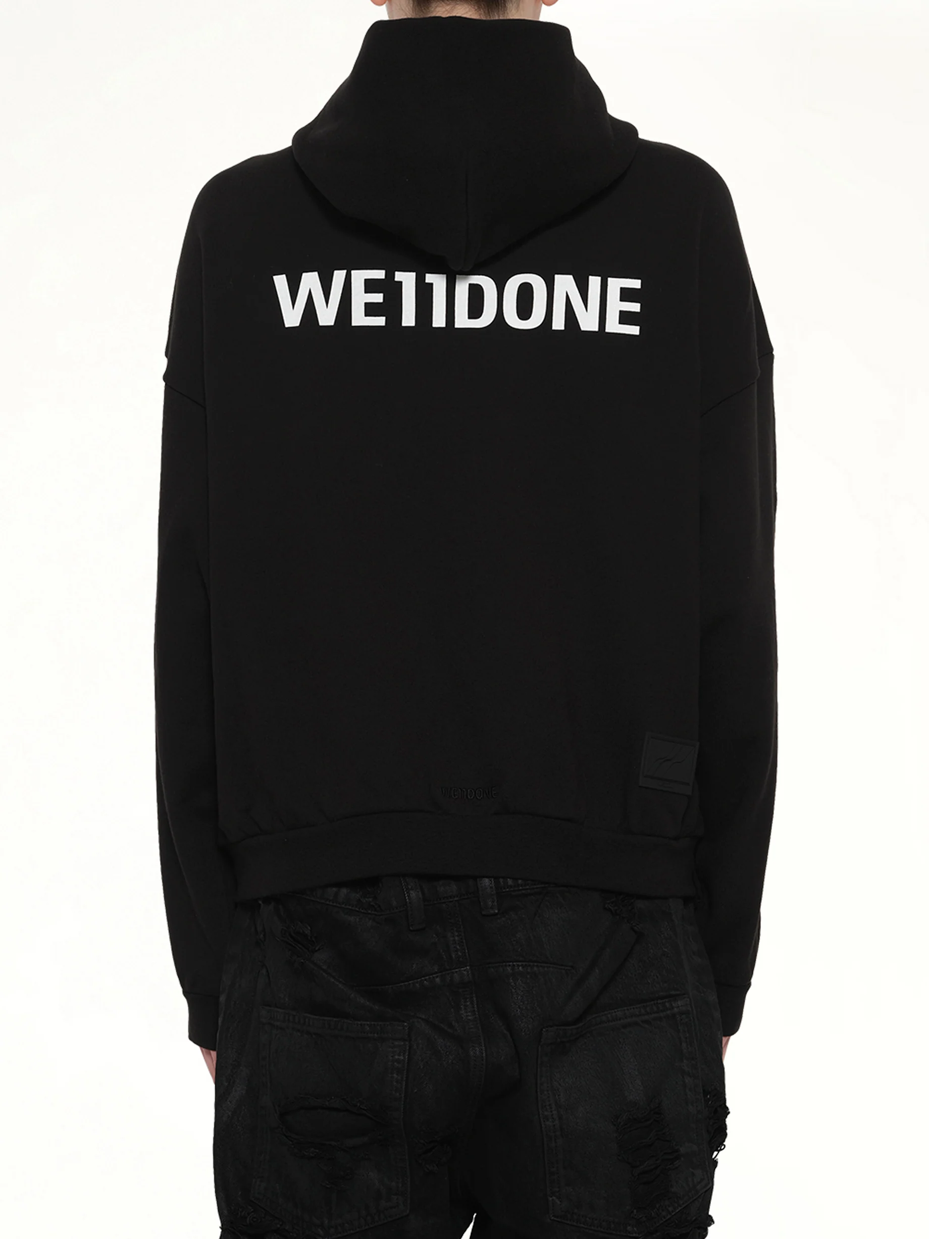 Logo Zip-Up Hoodie in Black - Image 5