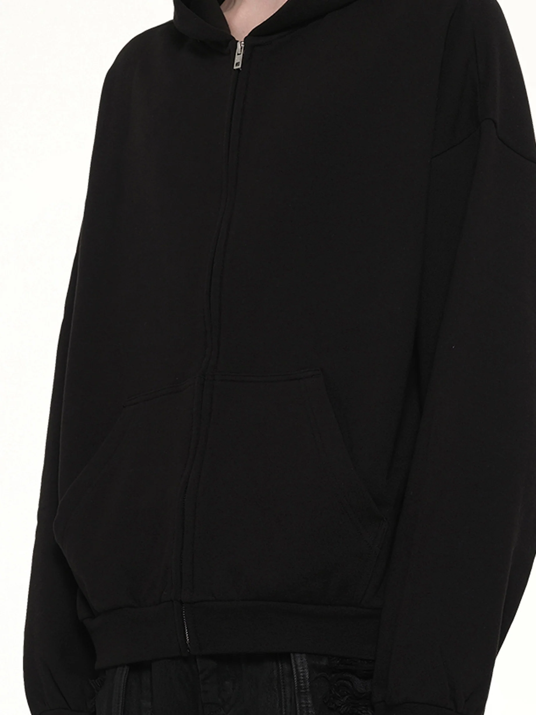 Logo Zip-Up Hoodie in Black - Image 6