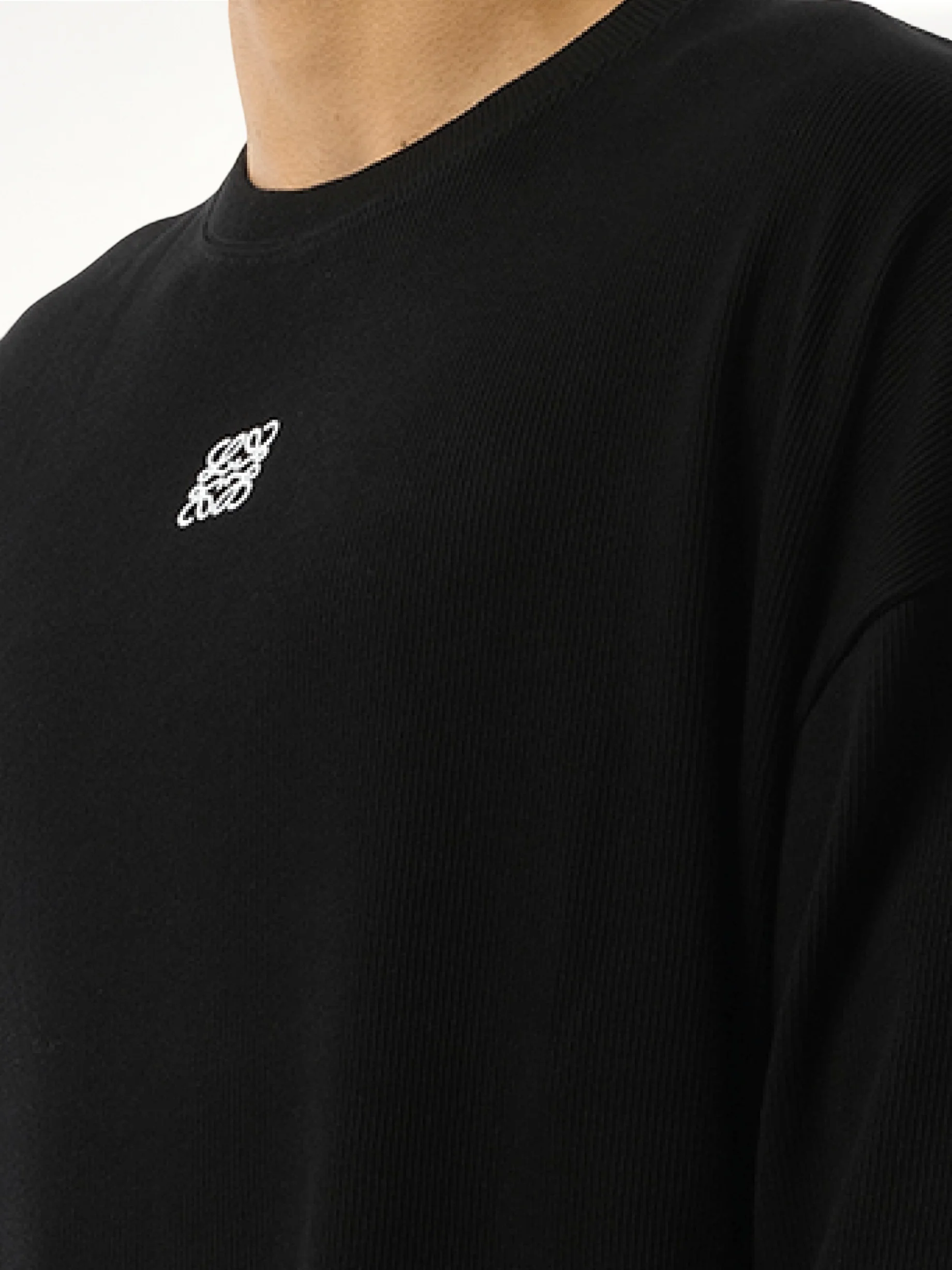 Long Sleeve Anagram T-Shirt in Black - Image 3