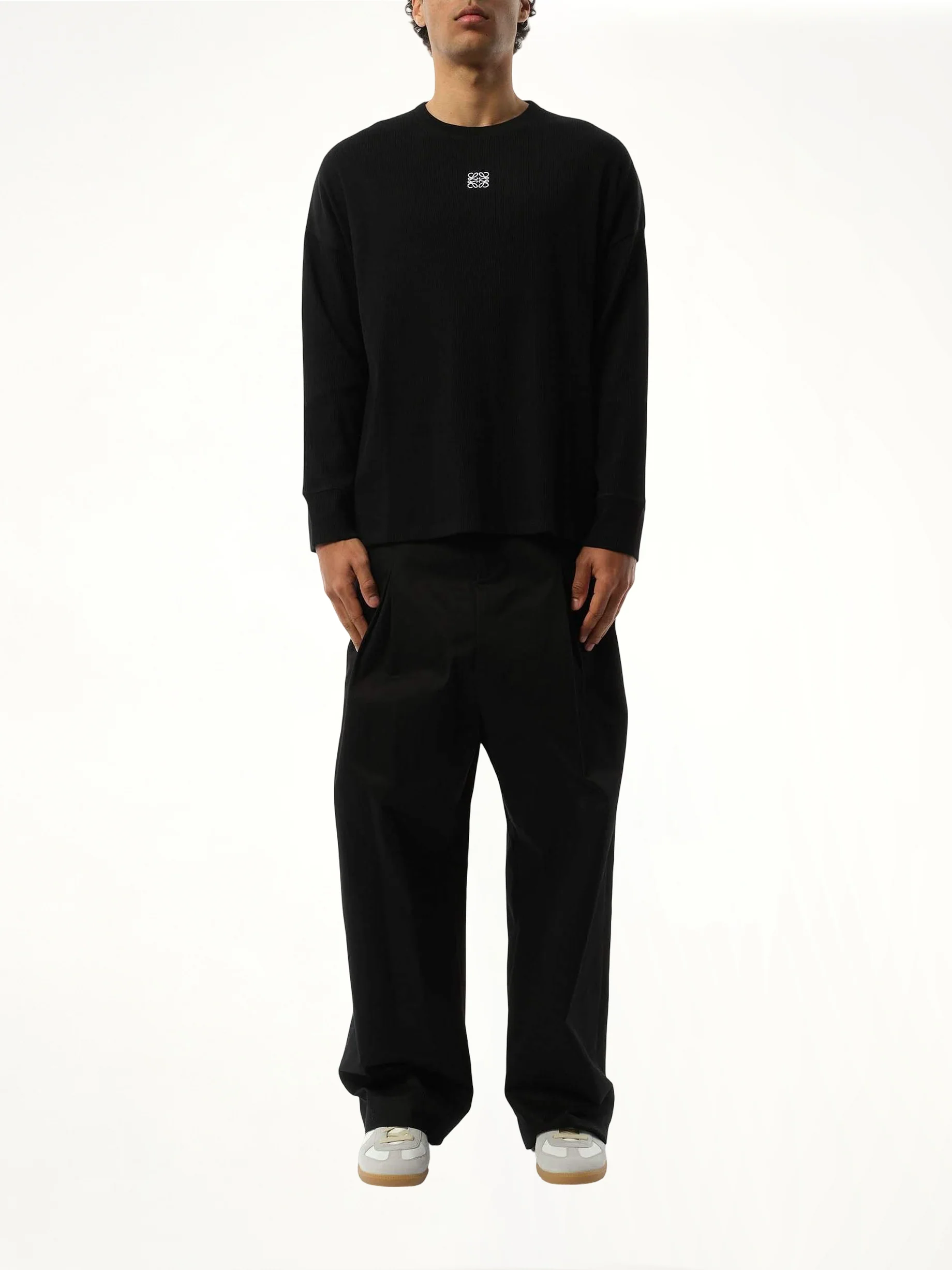 Long Sleeve Anagram T-Shirt in Black - Image 4