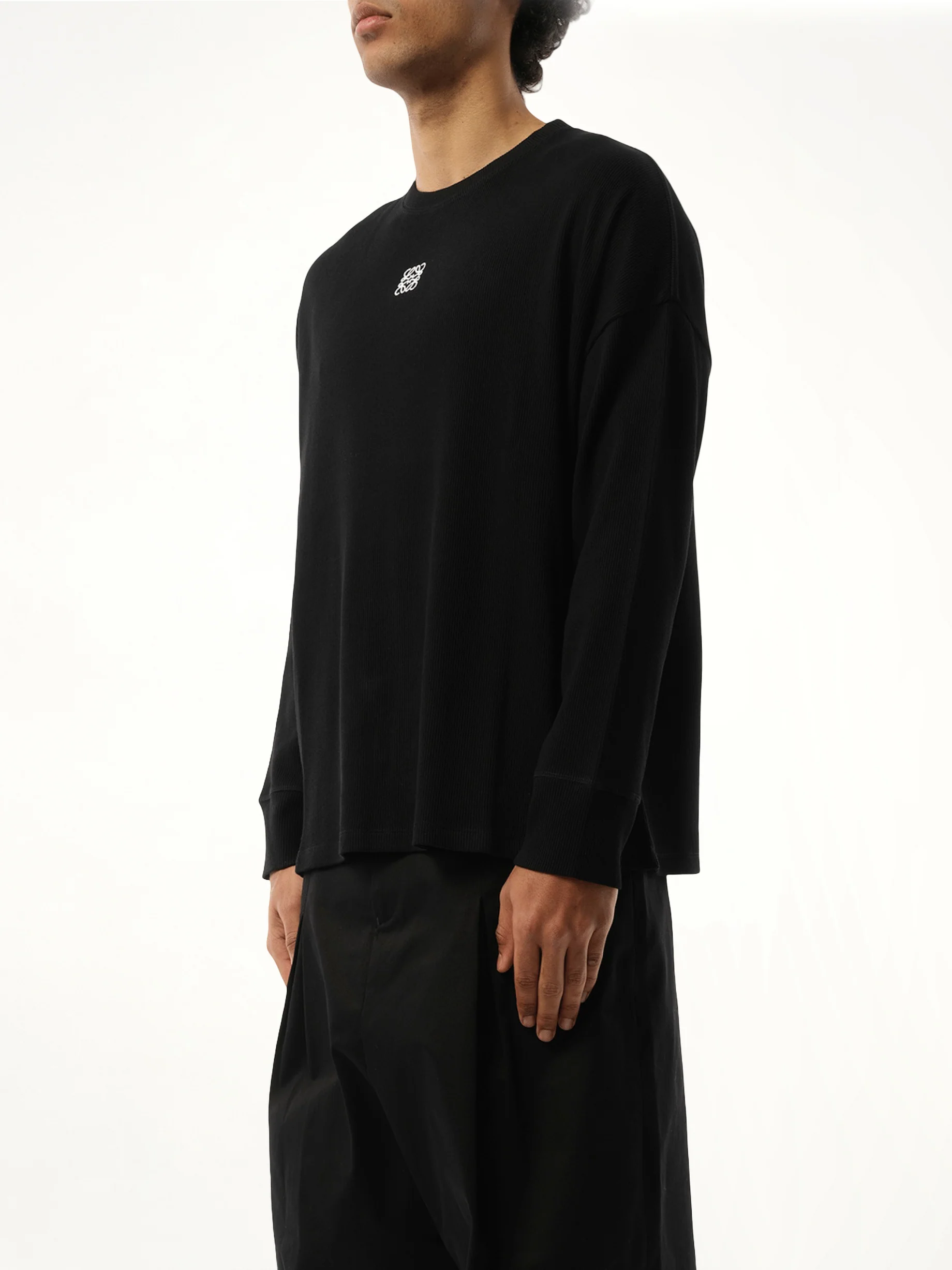 Long Sleeve Anagram T-Shirt in Black - Image 5